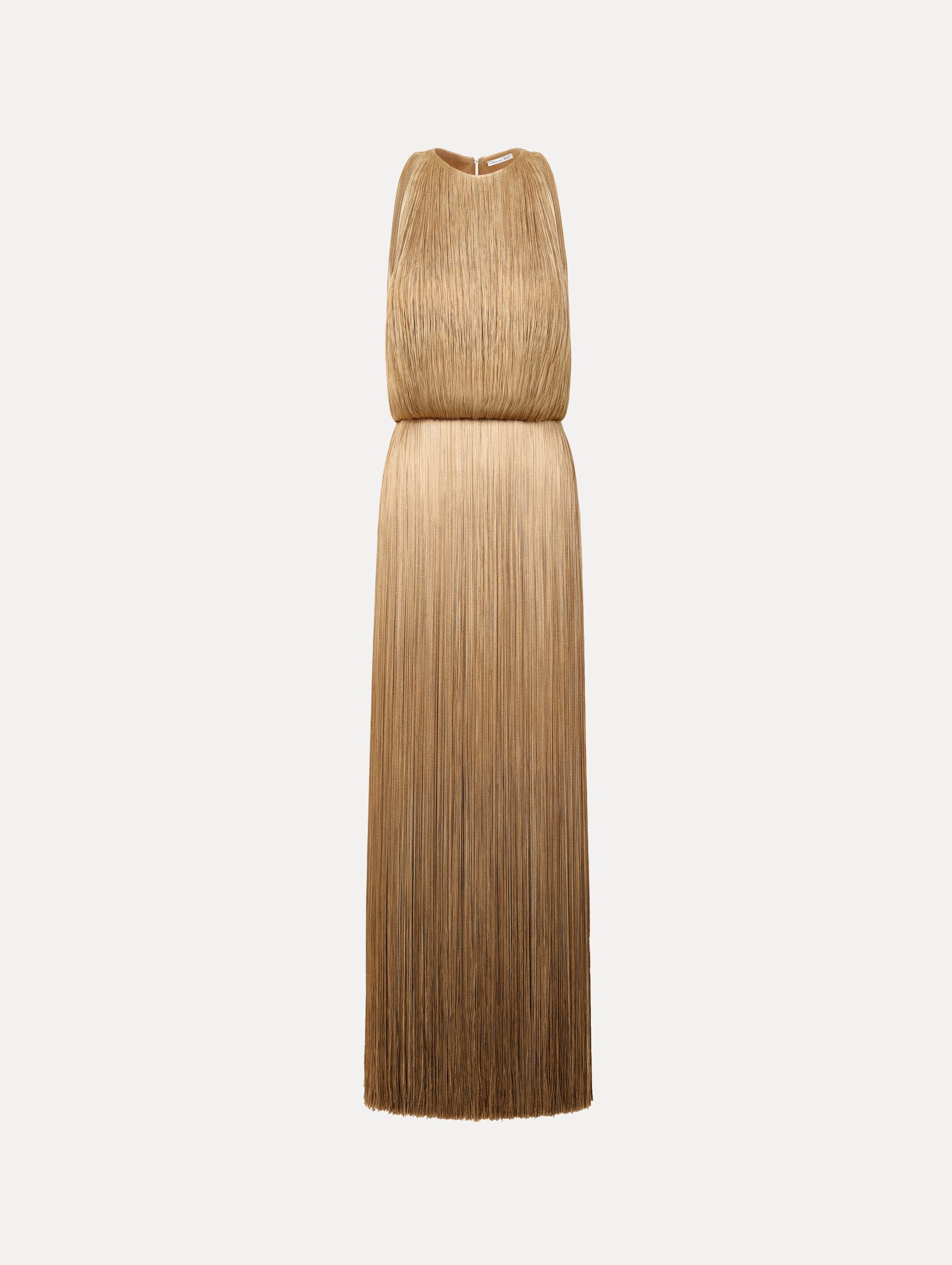 Oscar de la Renta Ombré Fringe Sleeveless Gown - Image 1