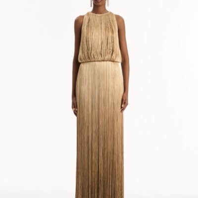 Oscar de la Renta Ombré Fringe Sleeveless Gown - Image 2