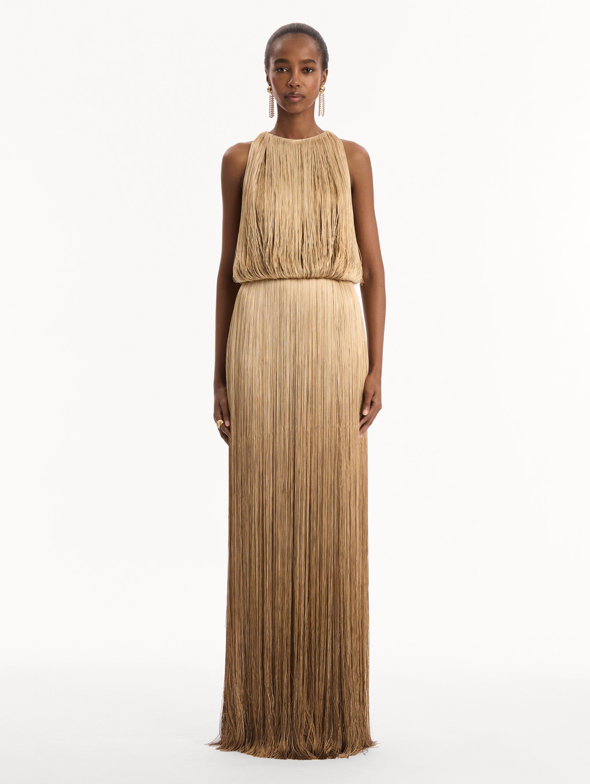 MNODR041026042615765_2 Oscar de la Renta Ombré Fringe Sleeveless Gown - Image 2
