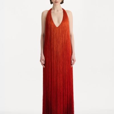 Oscar de la Renta Ombré Fringe Gown - Image 2