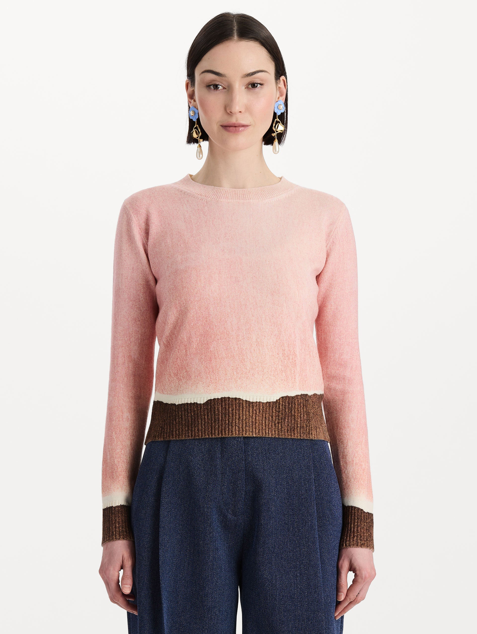 MNODR041026042615768_2 Oscar de la Renta Ombré Crewneck Pullover - Image 2