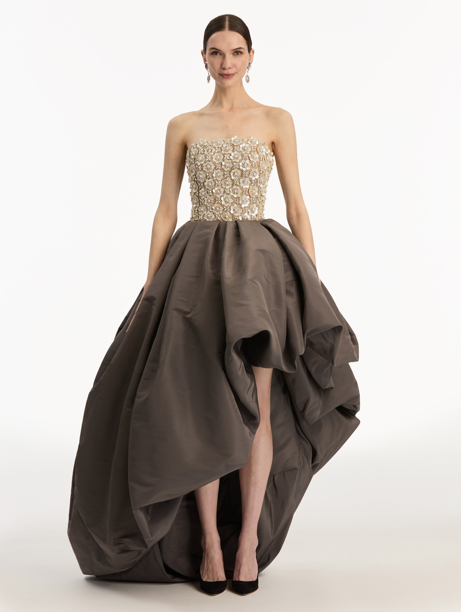 MNODR041026042615773_2 Oscar de la Renta Mother of Pearl Embroidered High-Low Gown - Image 2