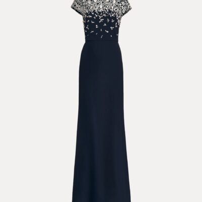 Oscar de la Renta Mosaic Crystal Embroidered Cady Gown - Image 1