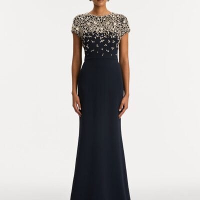 Oscar de la Renta Mosaic Crystal Embroidered Cady Gown - Image 2