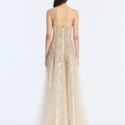 Oscar de la Renta Mixed Embroidered Degrade Gown - Image 2