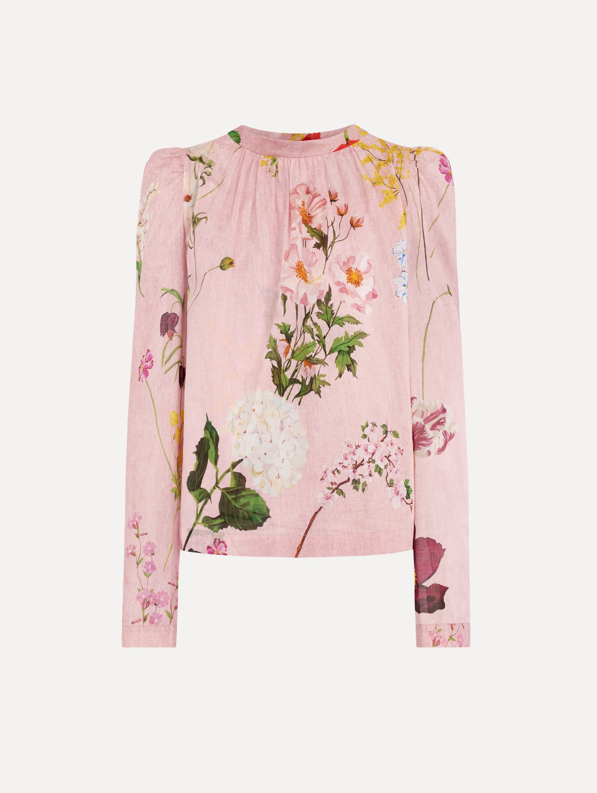 Oscar de la Renta Mixed Botanical Tie-Detailed Blouse - Image 1