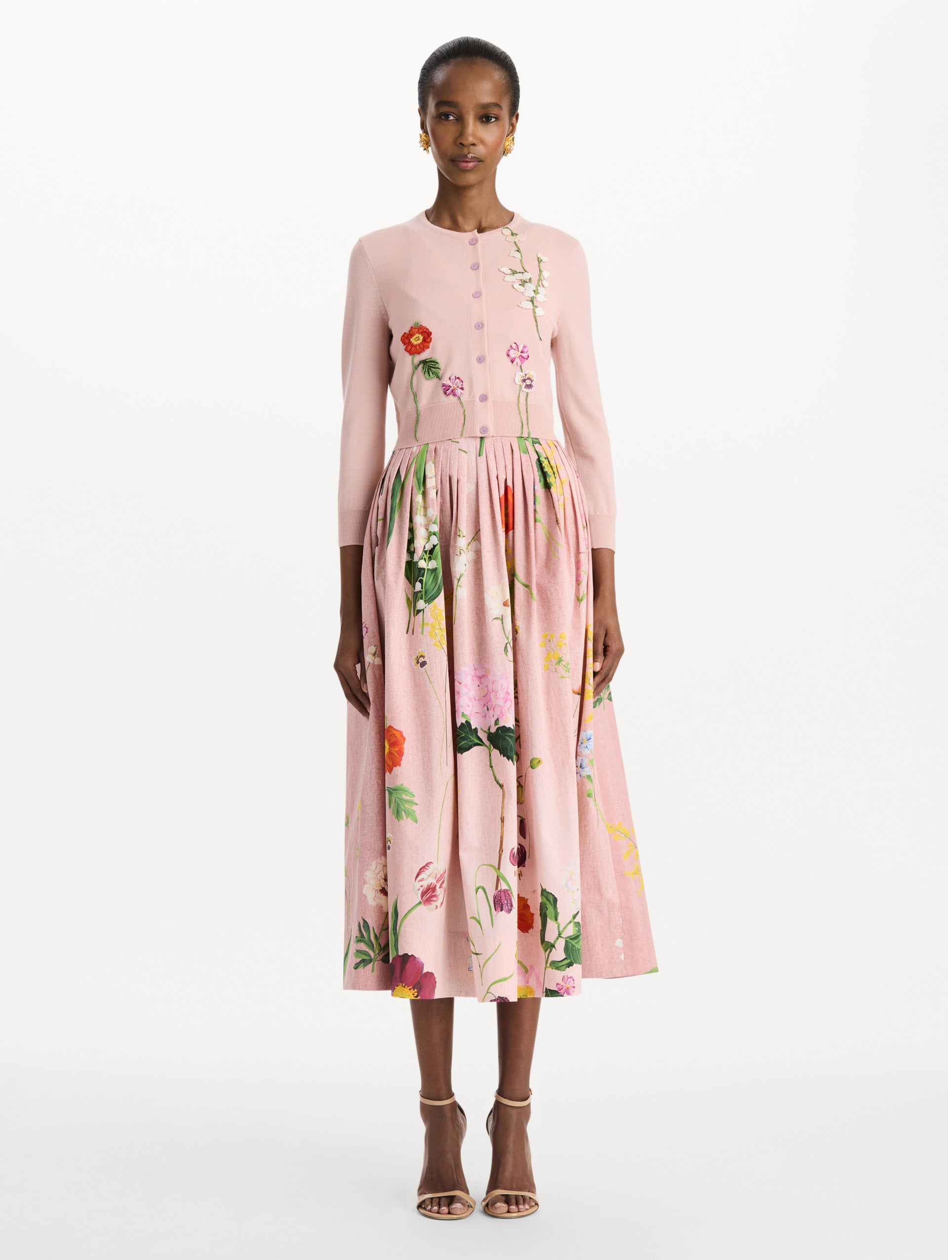MNODR041026042615779_3 Oscar de la Renta Mixed Botanical Threadwork Cardigan - Image 3