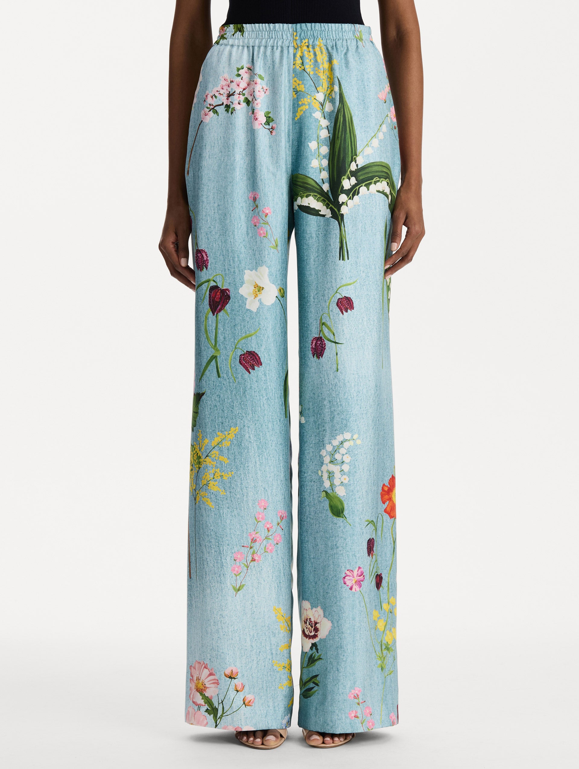 MNODR041026042615780_3 Oscar de la Renta Mixed Botanical Silk Twill Pant - Image 3