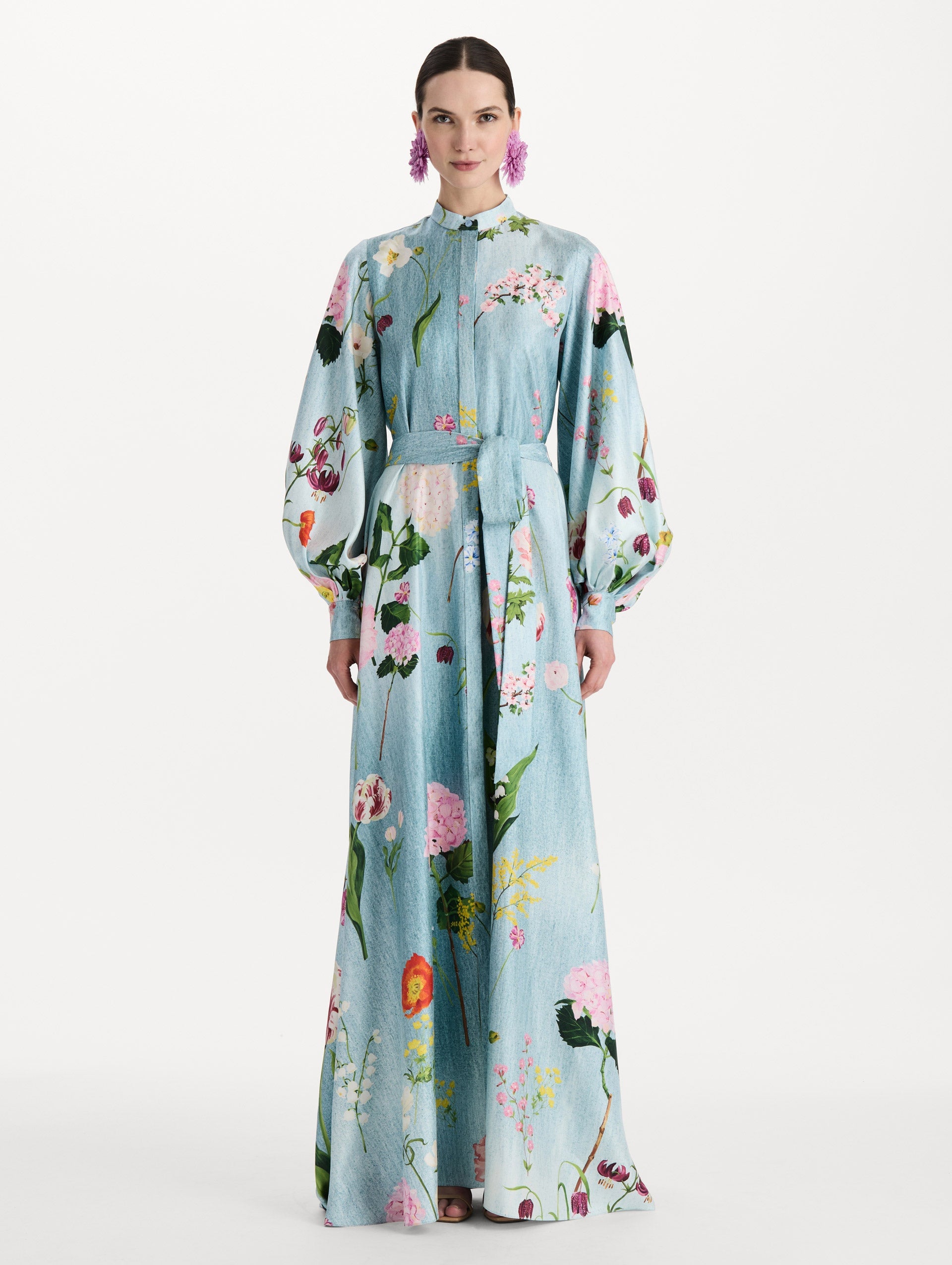 MNODR041026042615781_2 Oscar de la Renta Mixed Botanical Silk Twill Caftan - Image 2