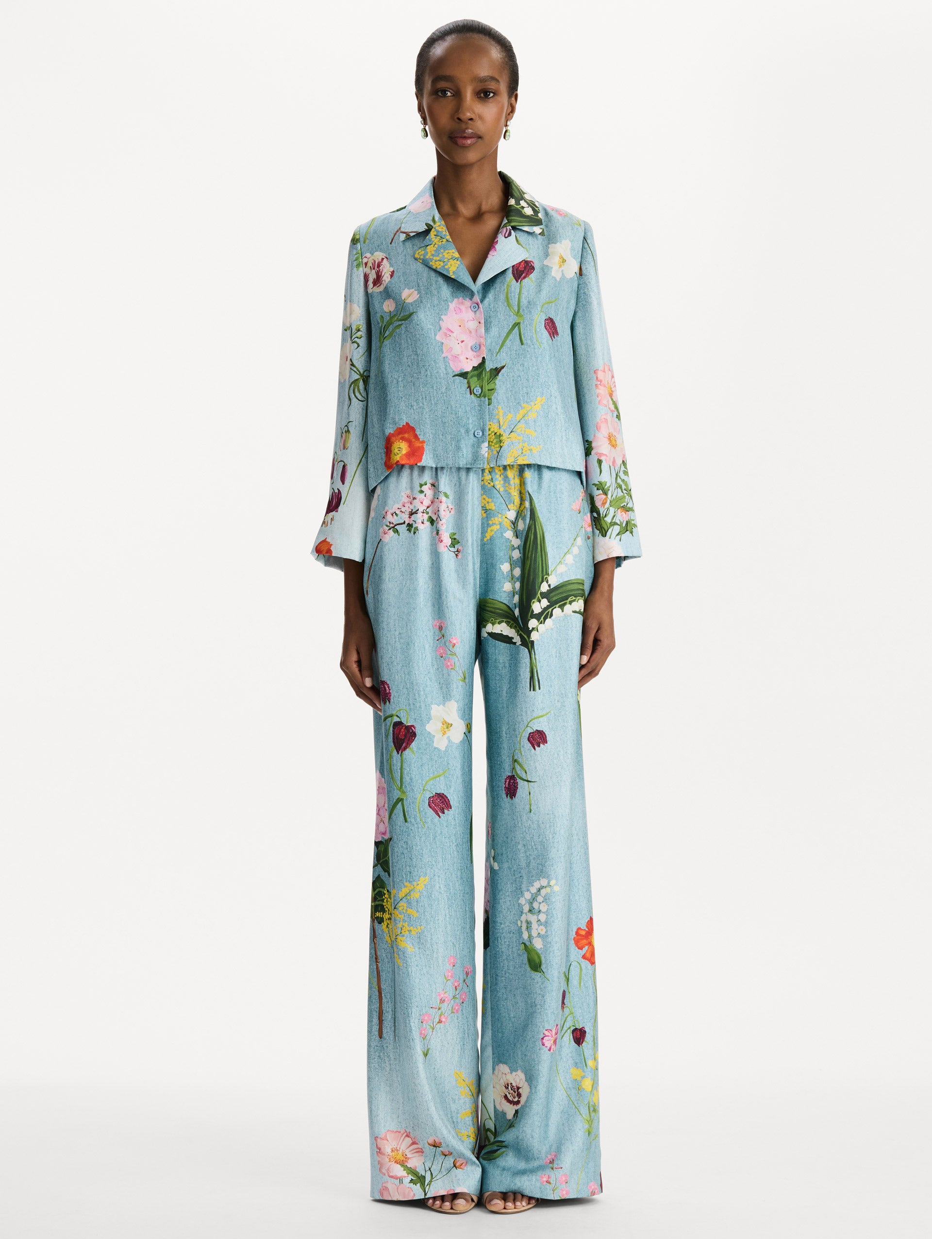 MNODR041026042615782_3 Oscar de la Renta Mixed Botanical Silk Twill Blouse - Image 3