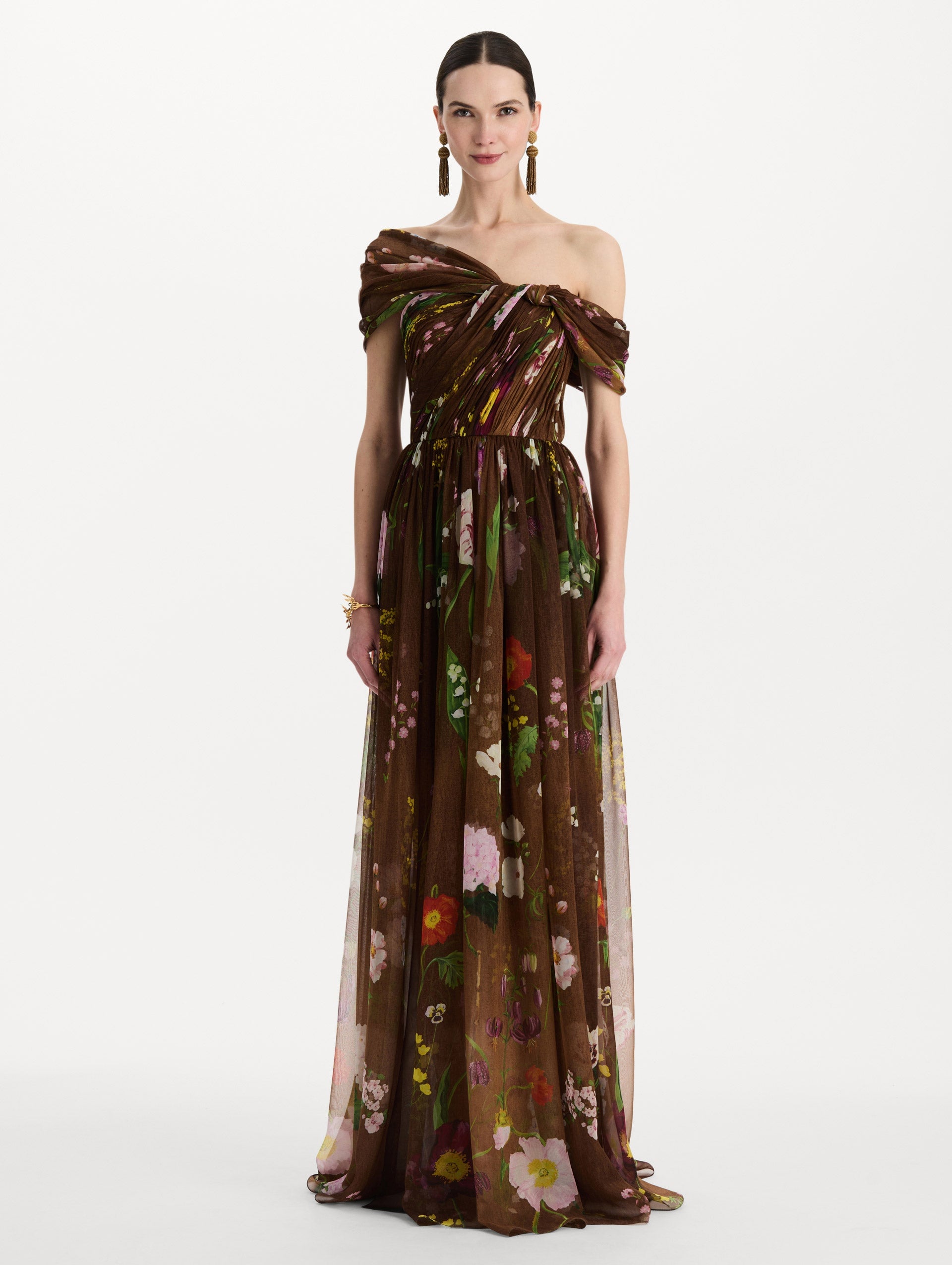 MNODR041026042615783_2 Oscar de la Renta Mixed Botanical Silk Chiffon Gown - Image 2