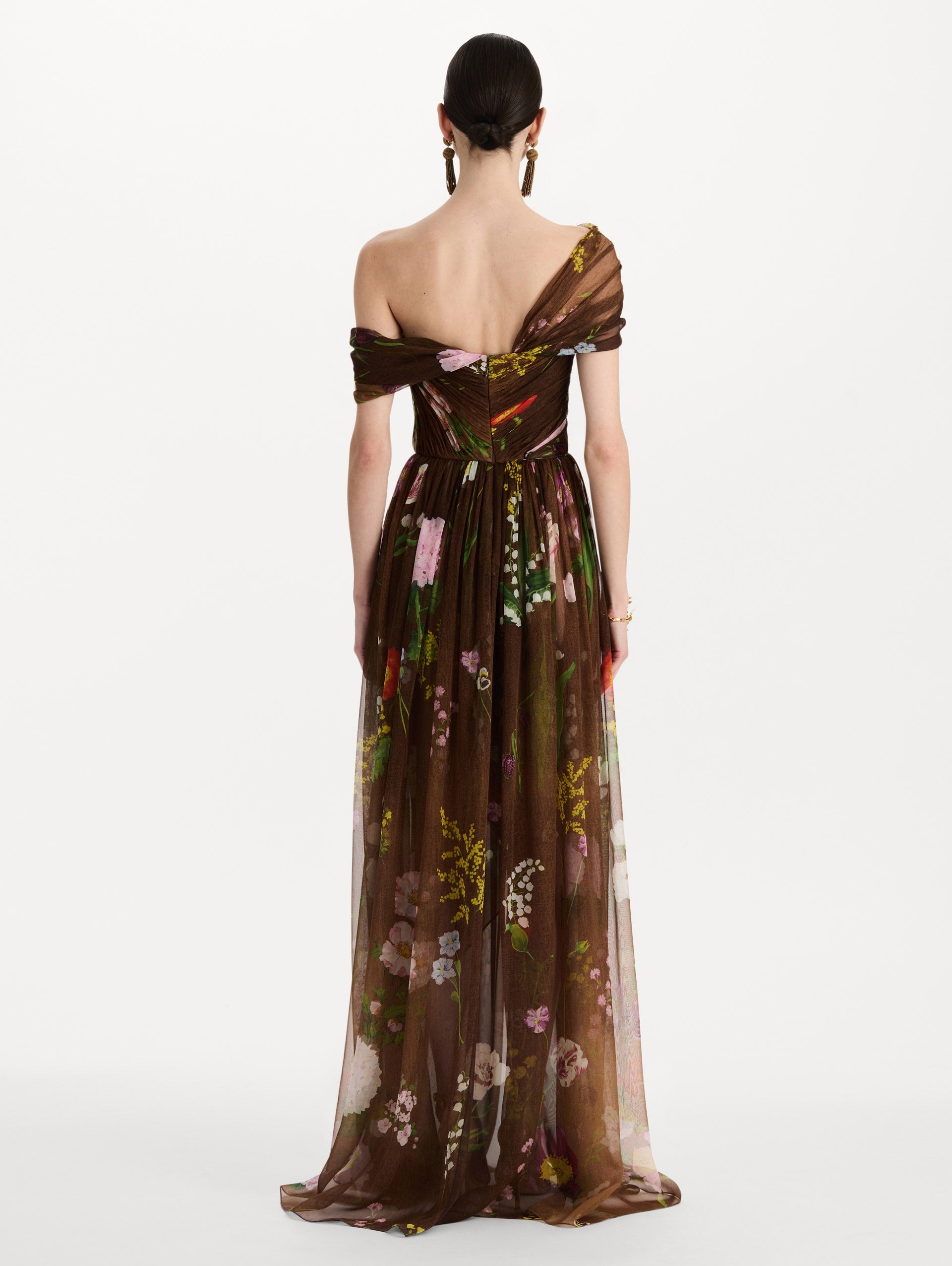MNODR041026042615783_3 Oscar de la Renta Mixed Botanical Silk Chiffon Gown - Image 3