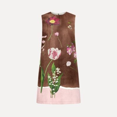 Oscar de la Renta Mixed Botanical Shift Dress - Image 1