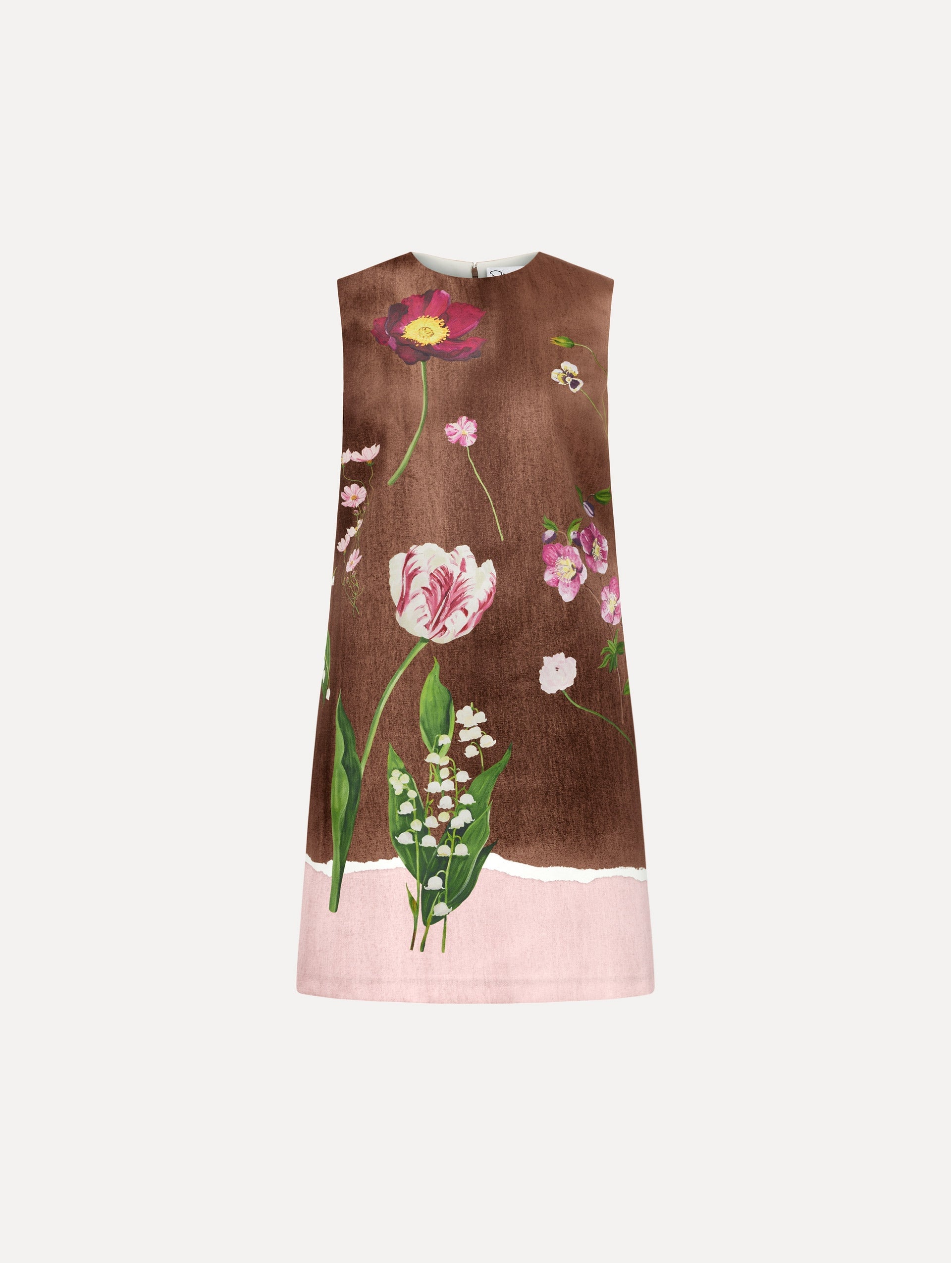 Oscar de la Renta Mixed Botanical Shift Dress - Image 1
