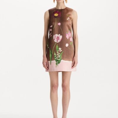 Oscar de la Renta Mixed Botanical Shift Dress - Image 2