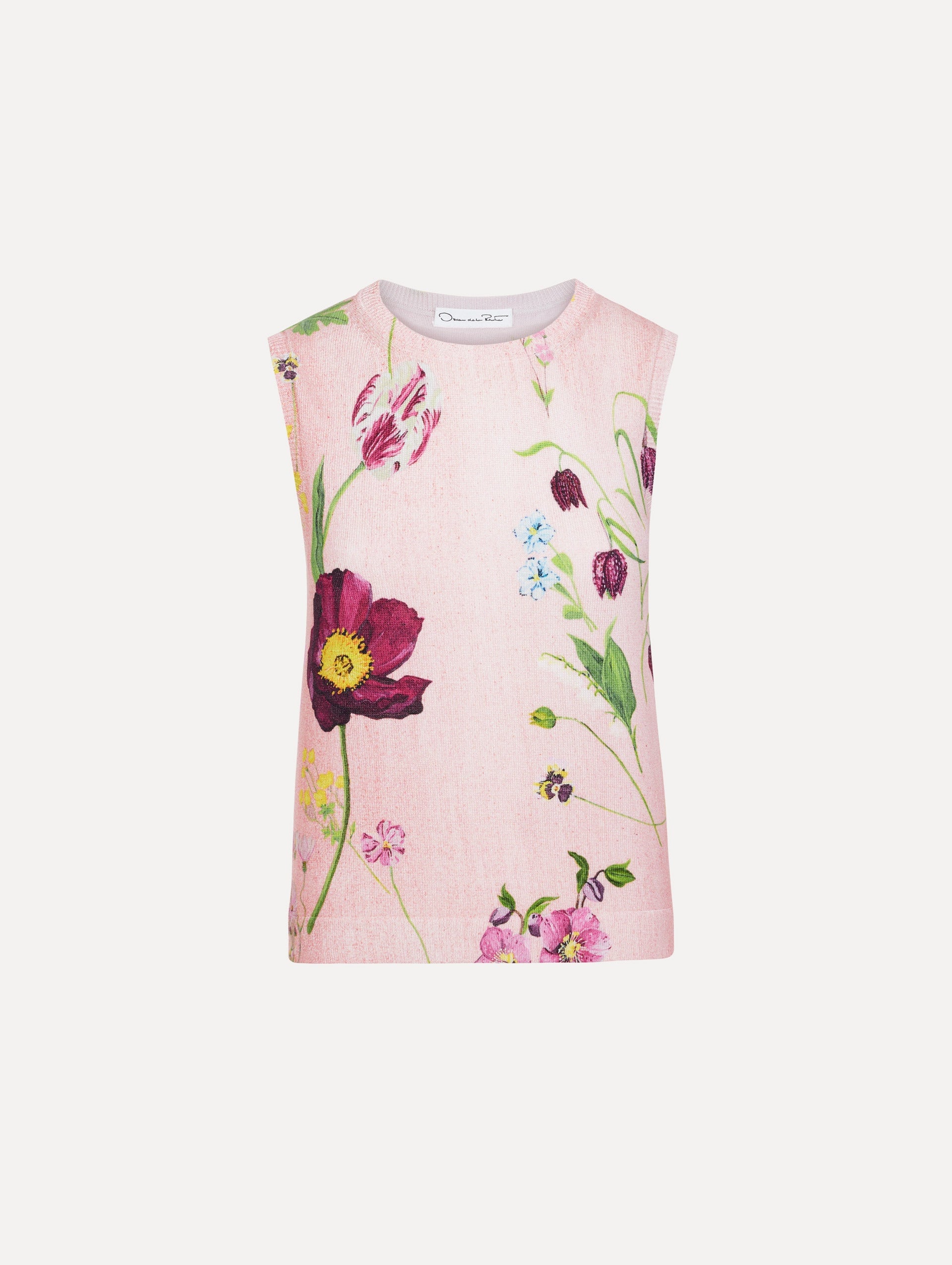 Oscar de la Renta Mixed Botanical Printed Tank - Image 1