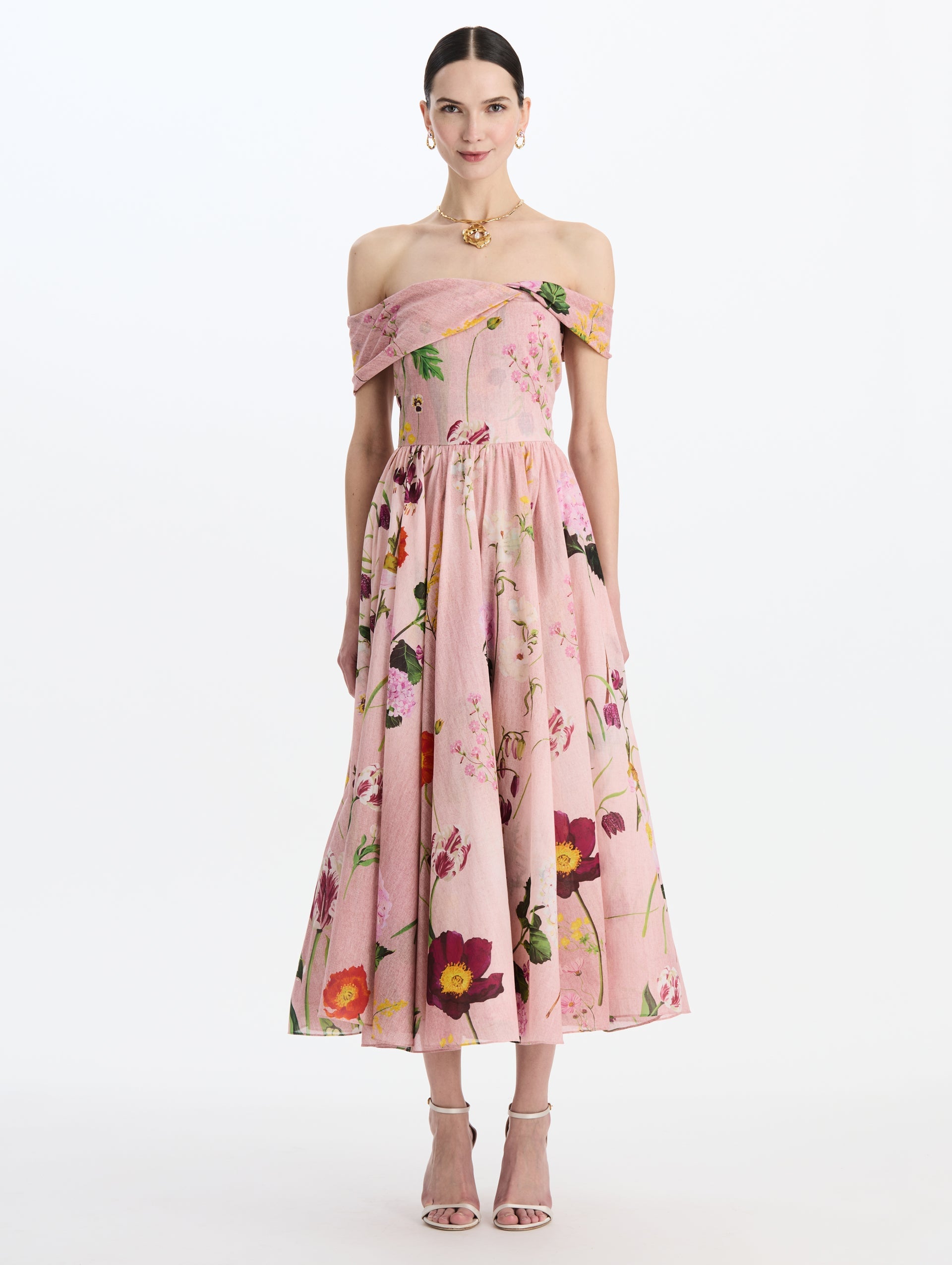 MNODR041026042615787_2 Oscar de la Renta Mixed Botanical Off-Shoulder Dress - Image 2
