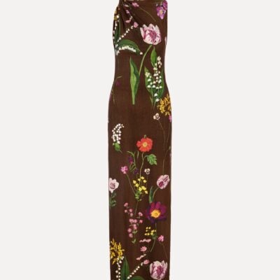Oscar de la Renta Mixed Botanical Milano Jersey Dress - Image 1