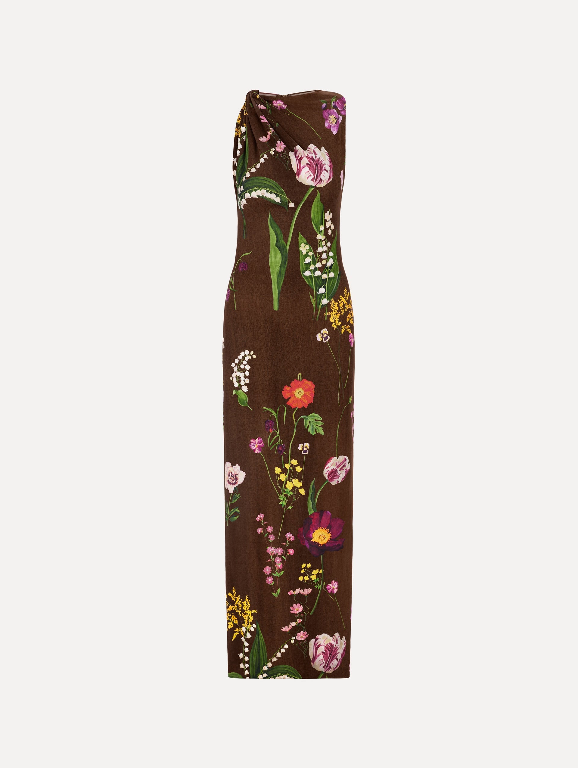 Oscar de la Renta Mixed Botanical Milano Jersey Dress - Image 1