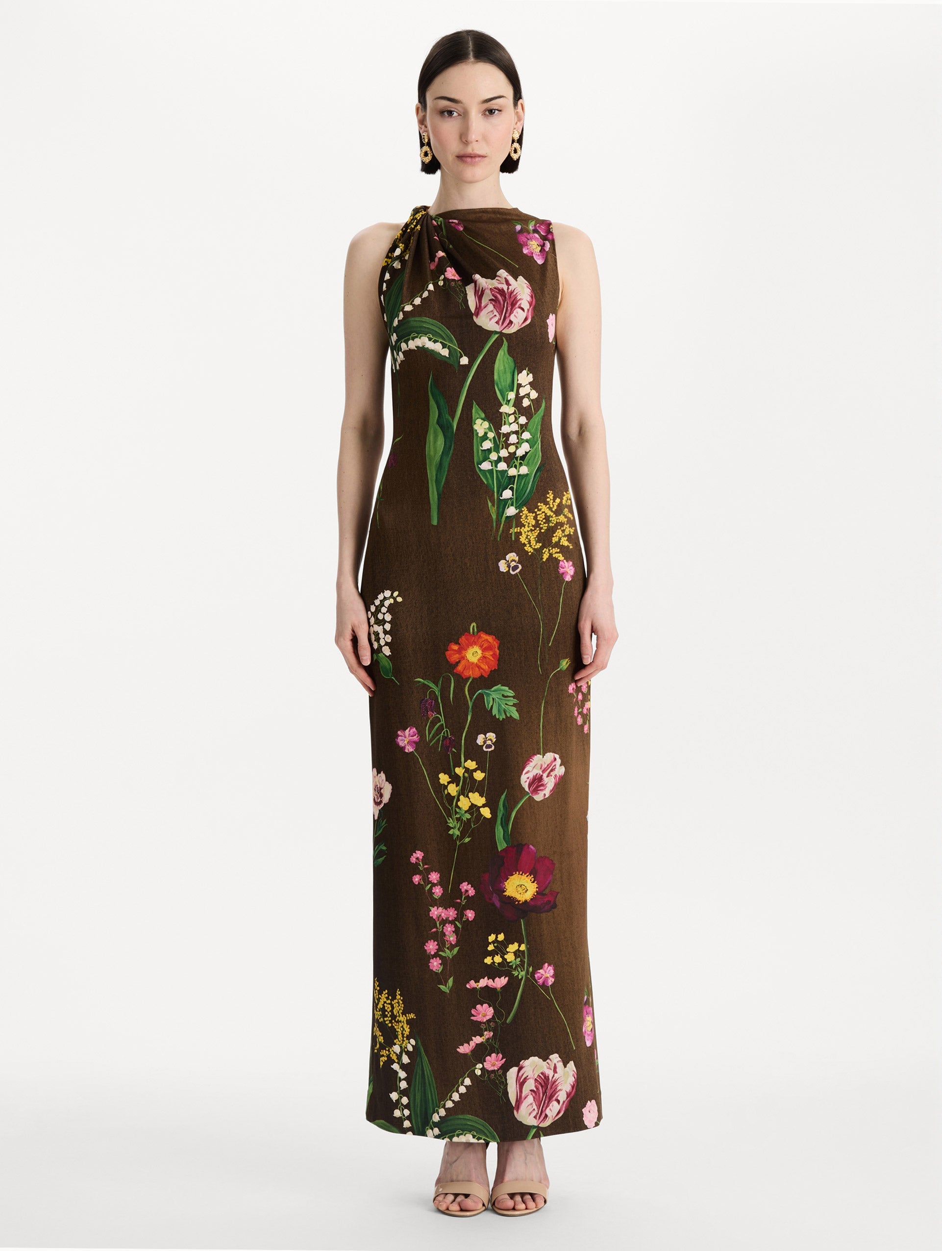 MNODR041026042615788_2 Oscar de la Renta Mixed Botanical Milano Jersey Dress - Image 2