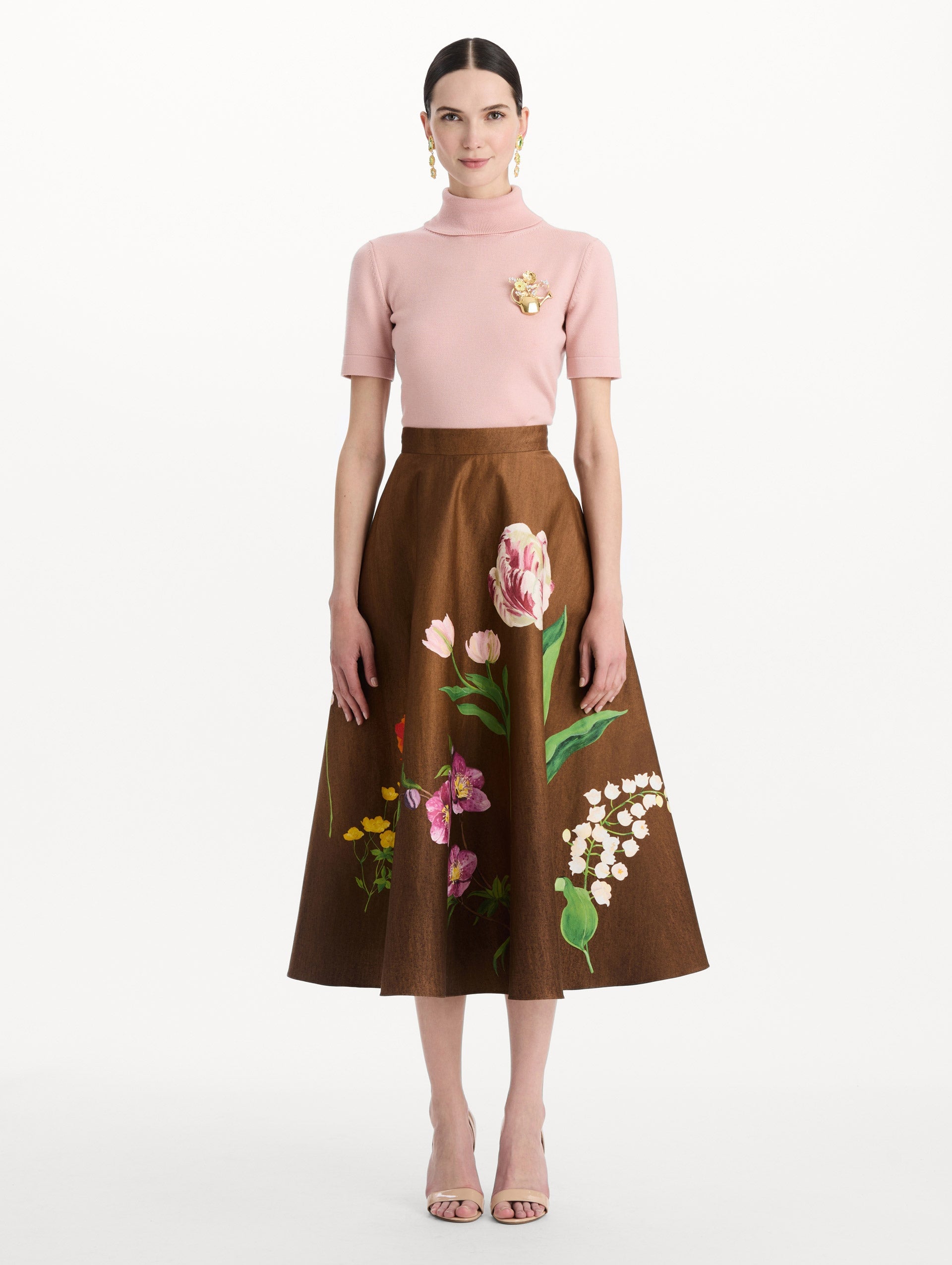 MNODR041026042615789_2 Oscar de la Renta Mixed Botanical Midi Skirt - Image 2