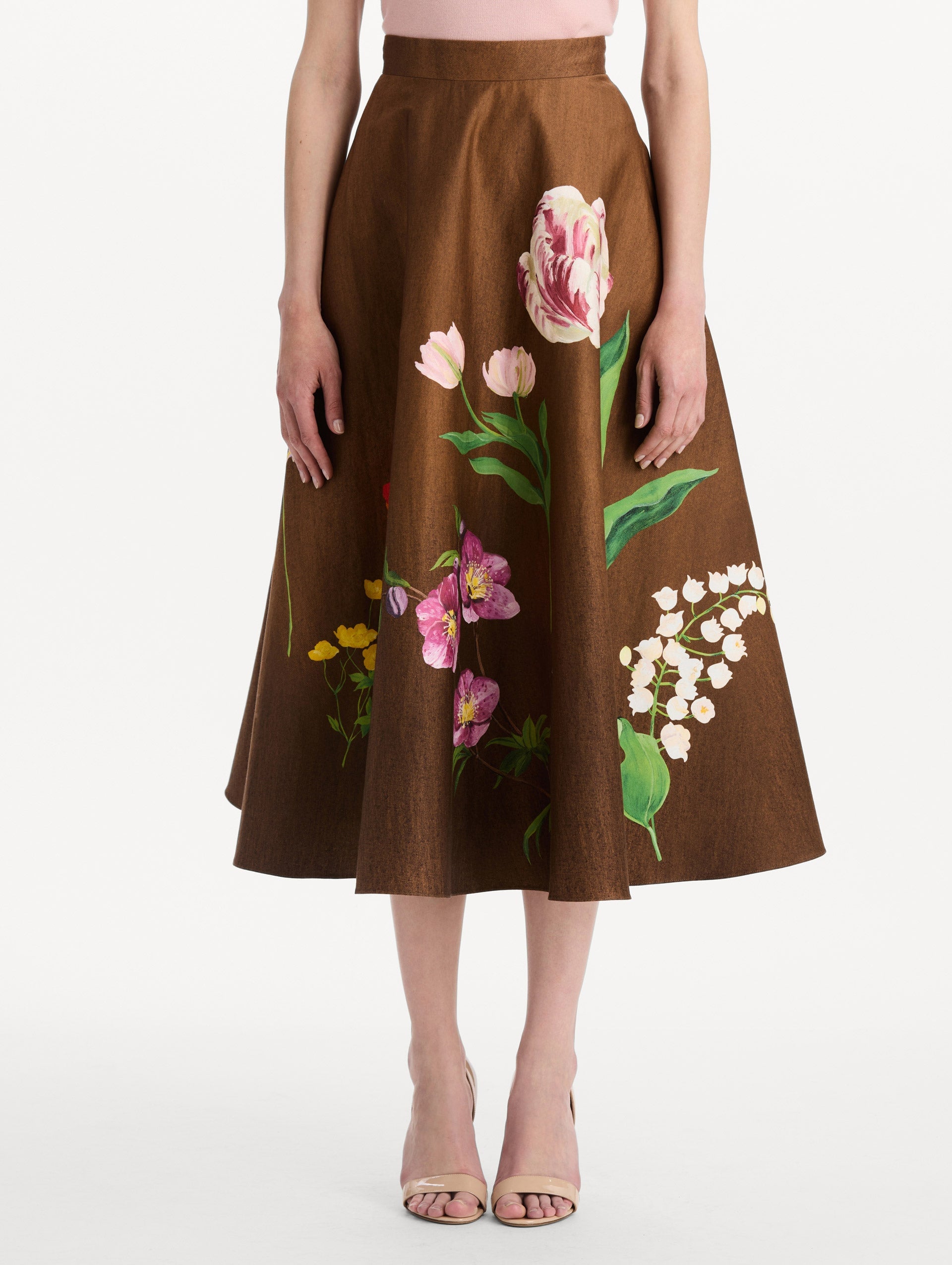 MNODR041026042615789_3 Oscar de la Renta Mixed Botanical Midi Skirt - Image 3