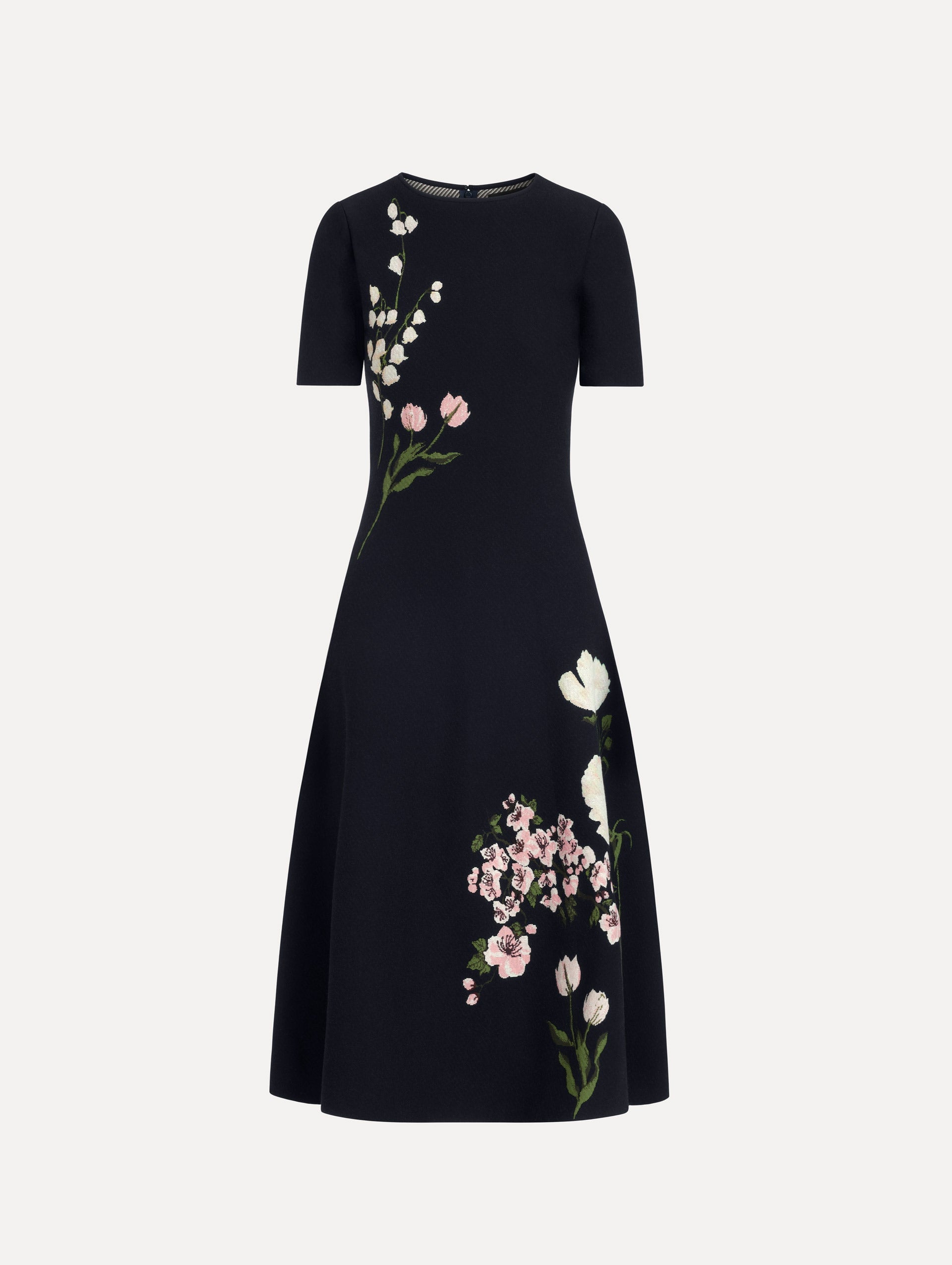 Oscar de la Renta Mixed Botanical Jacquard Dress - Image 1