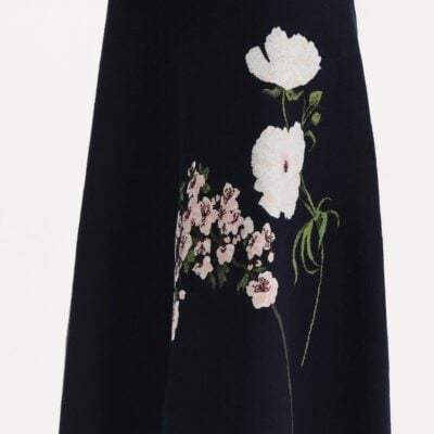 Oscar de la Renta Mixed Botanical Jacquard Dress - Image 2