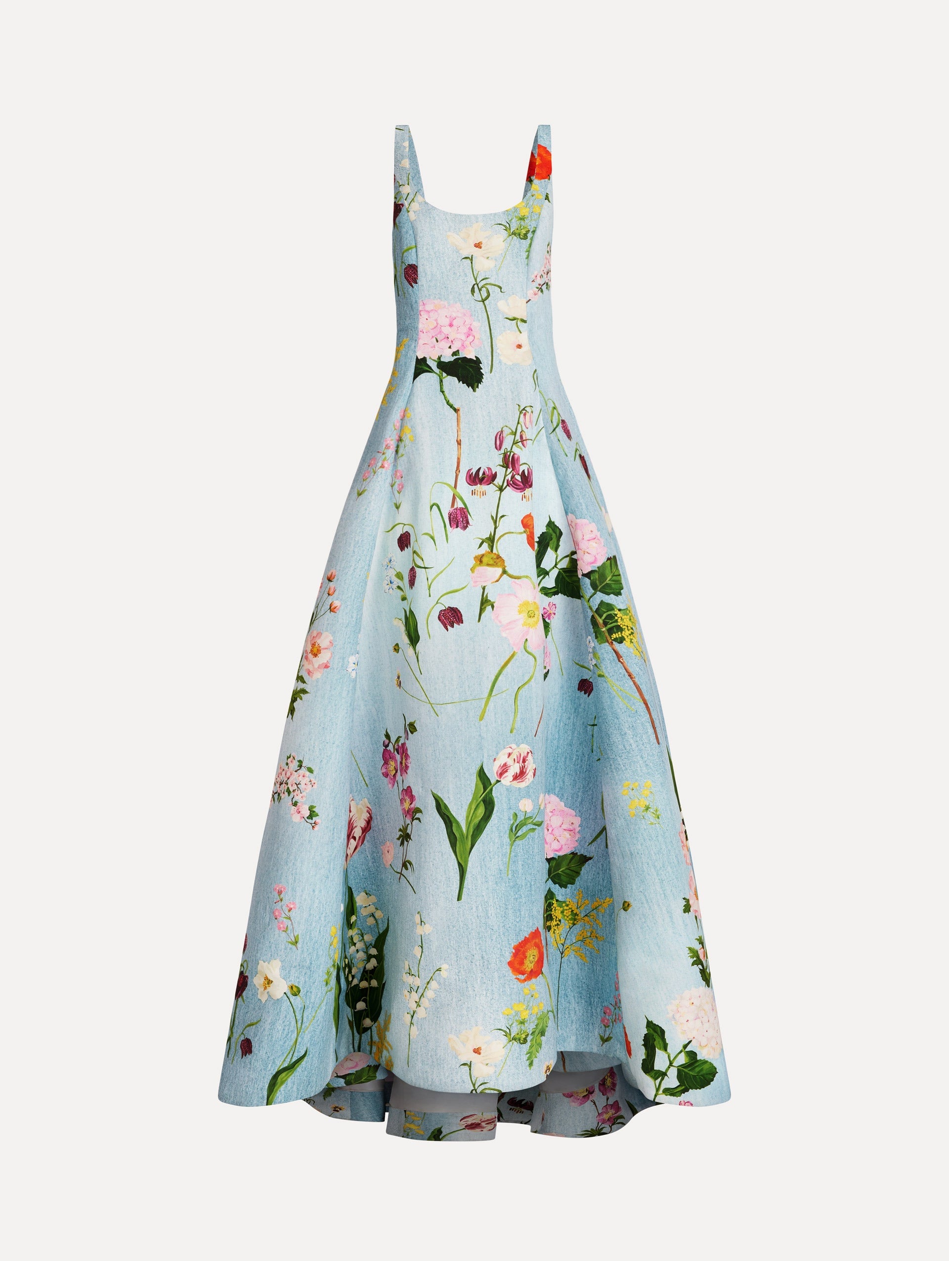 Oscar de la Renta Mixed Botanical Faille Gown - Image 1