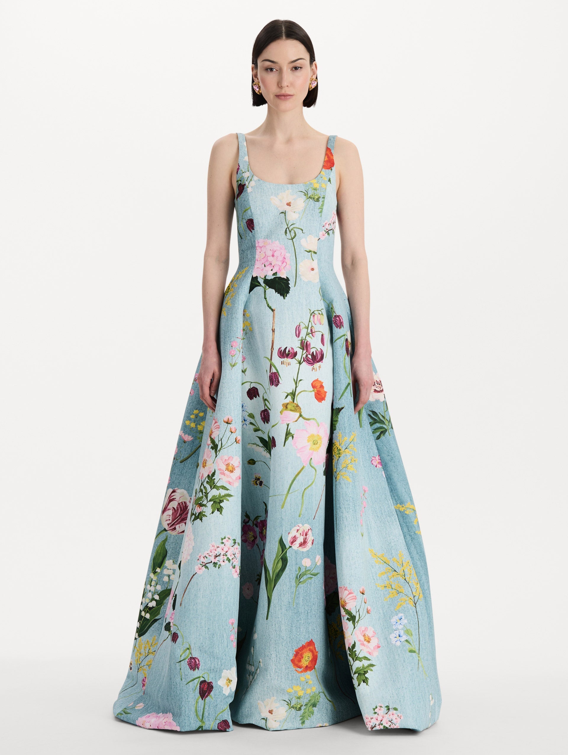 MNODR041026042615792_2 Oscar de la Renta Mixed Botanical Faille Gown - Image 2