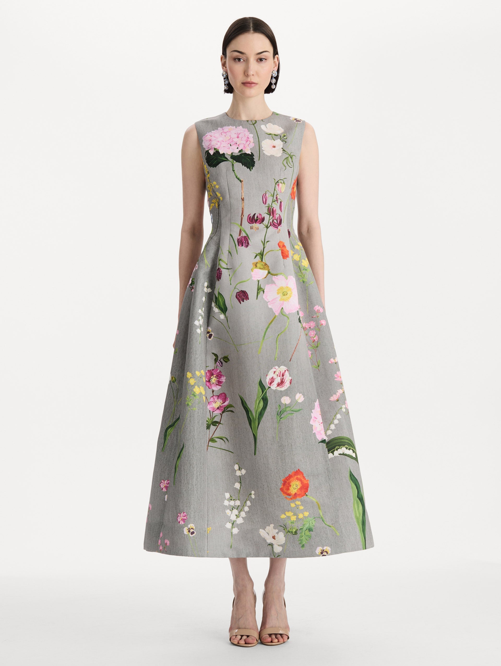 MNODR041026042615793_2 Oscar de la Renta Mixed Botanical Faille Cocktail Dress - Image 2