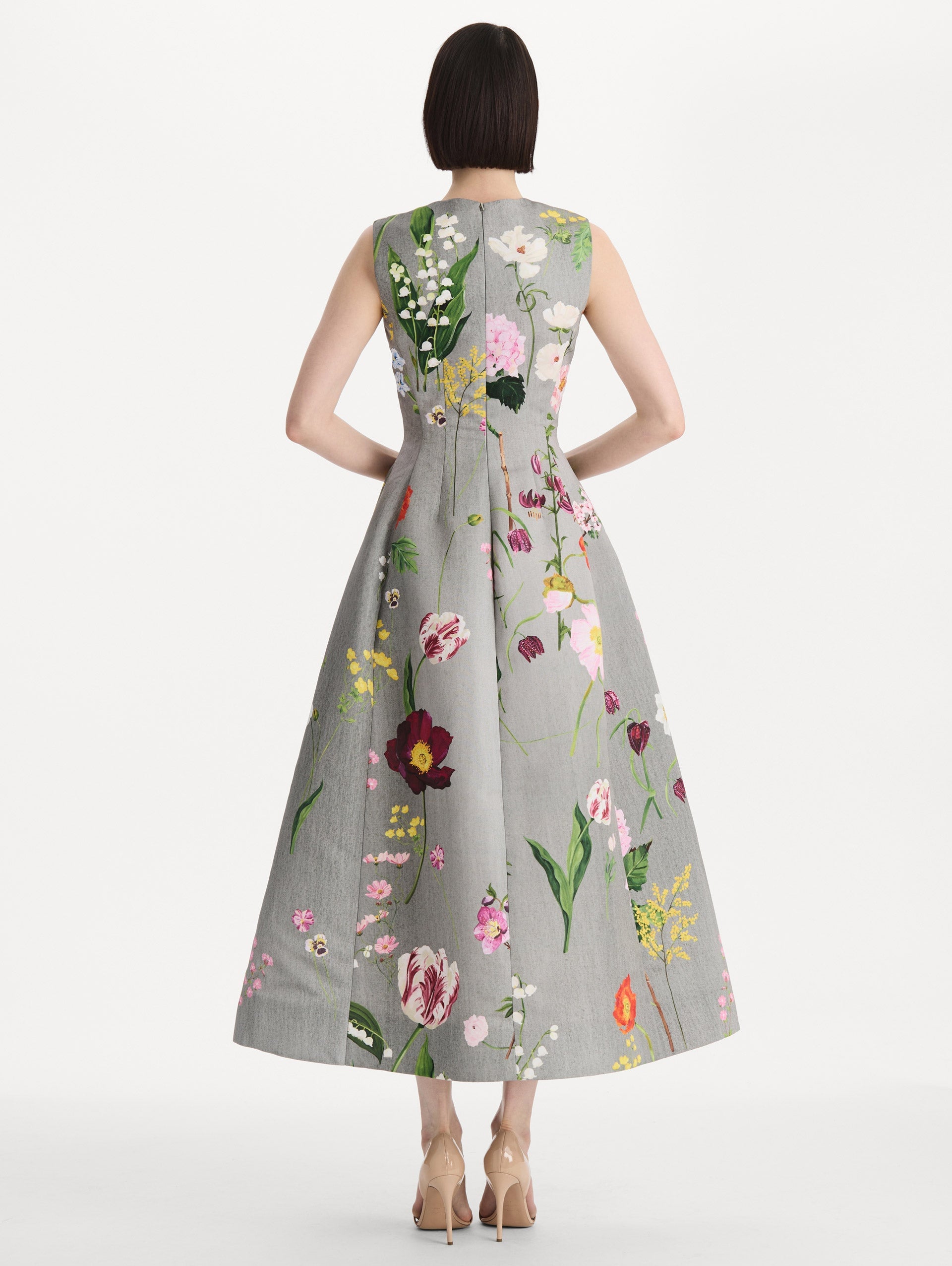 MNODR041026042615793_3 Oscar de la Renta Mixed Botanical Faille Cocktail Dress - Image 3