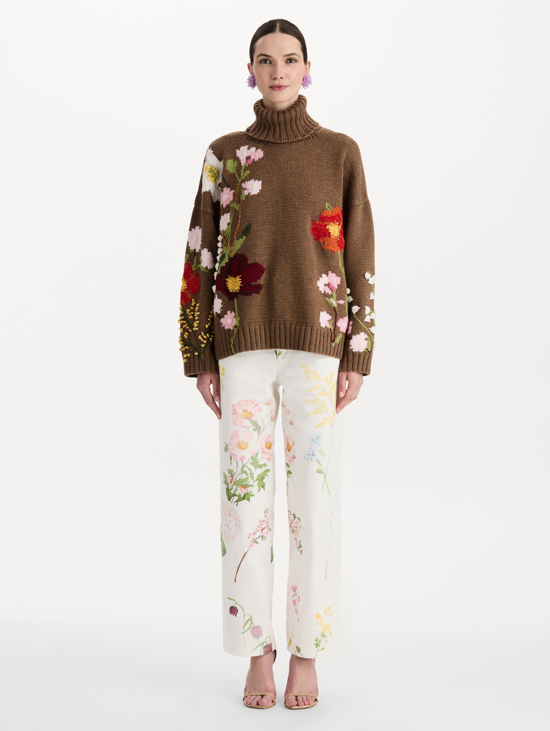 MNODR041026042615794_3 Oscar de la Renta Mixed Botanical Embroidered Oversized Pullover - Image 3