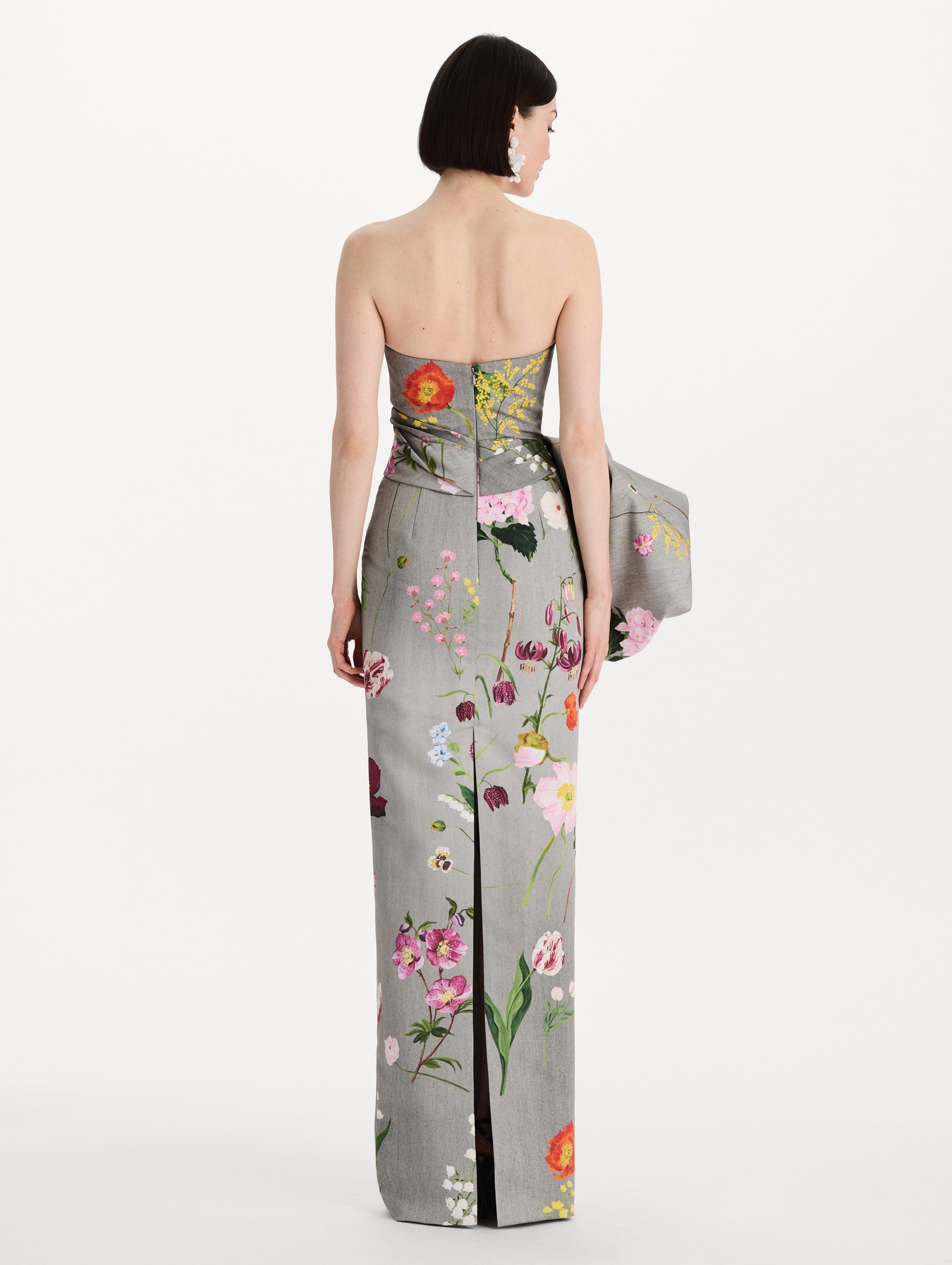 MNODR041026042615797_3 Oscar de la Renta Mixed Botanical Drape-Detailed Faille Gown - Image 3