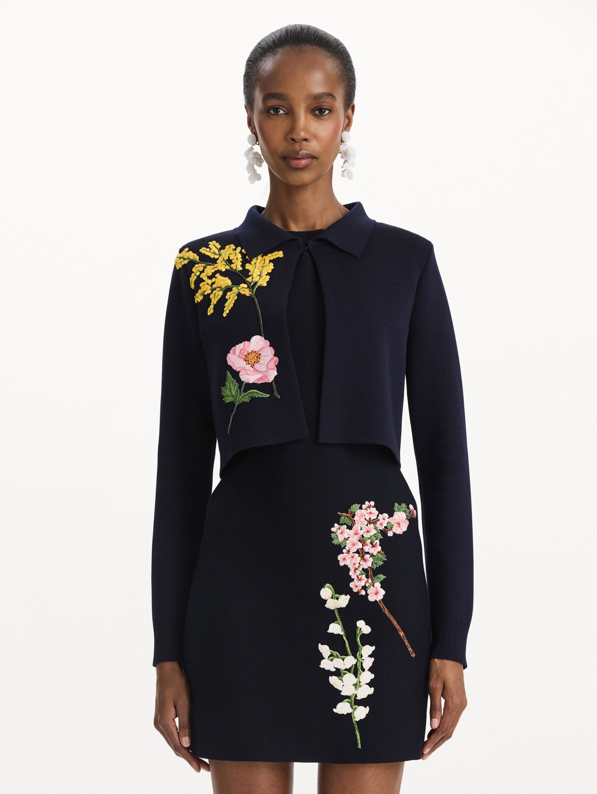 MNODR041026042615798_2 Oscar de la Renta Mixed Botanical Cropped Jacket - Image 2