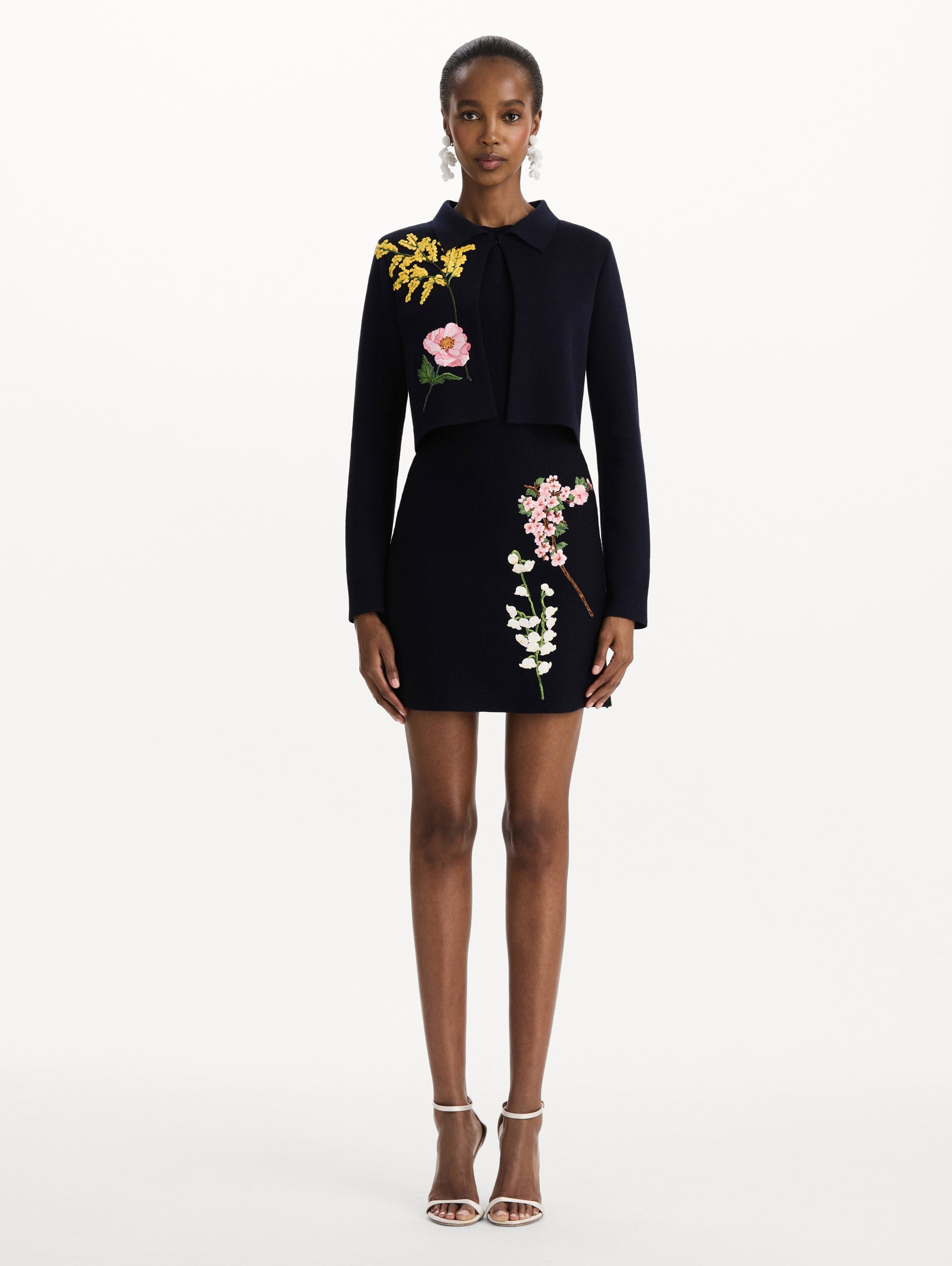 MNODR041026042615798_3 Oscar de la Renta Mixed Botanical Cropped Jacket - Image 3