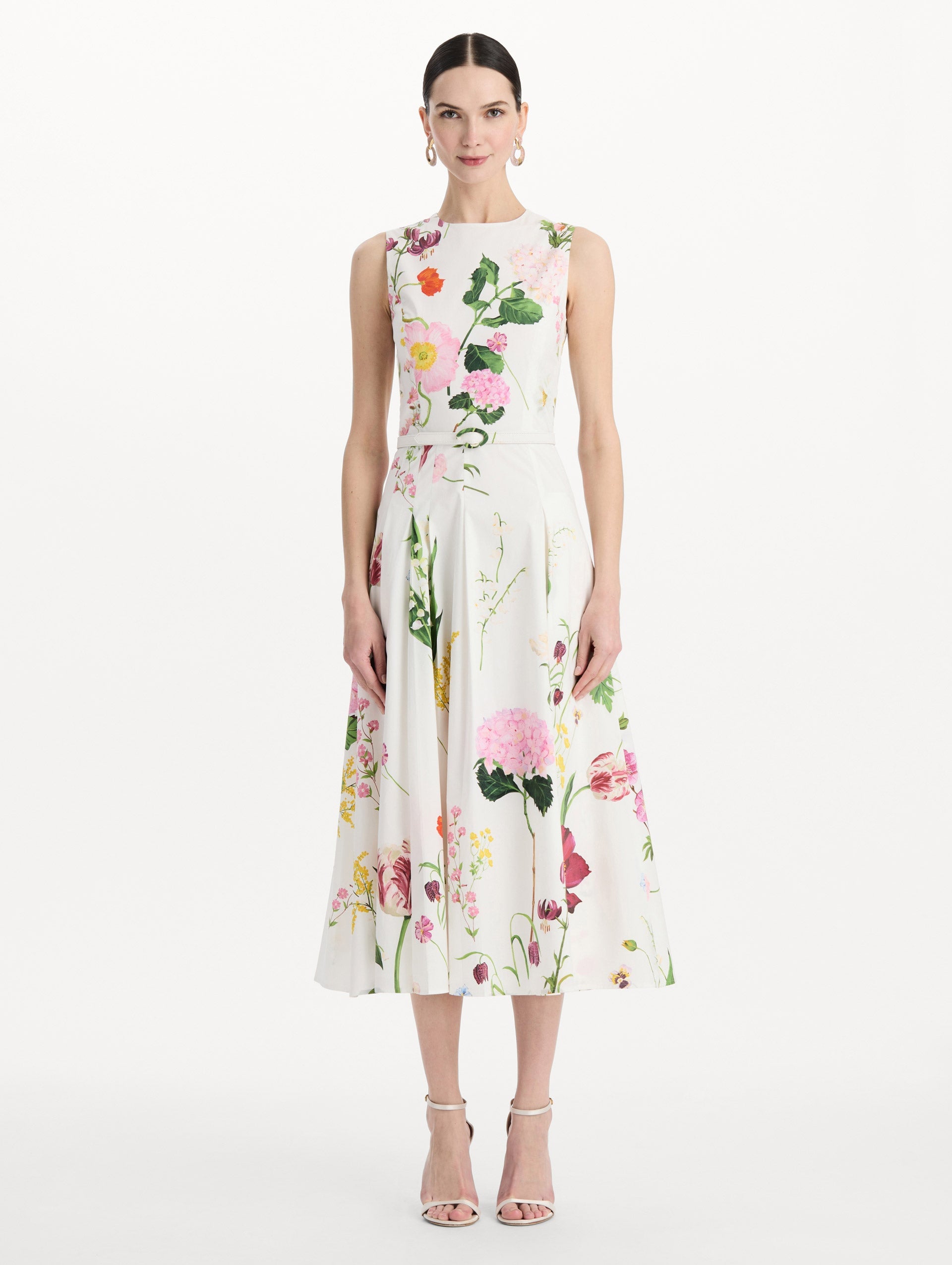 MNODR041026042615799_2 Oscar de la Renta Mixed Botanical Cotton Poplin Sleeveless Dress - Image 2