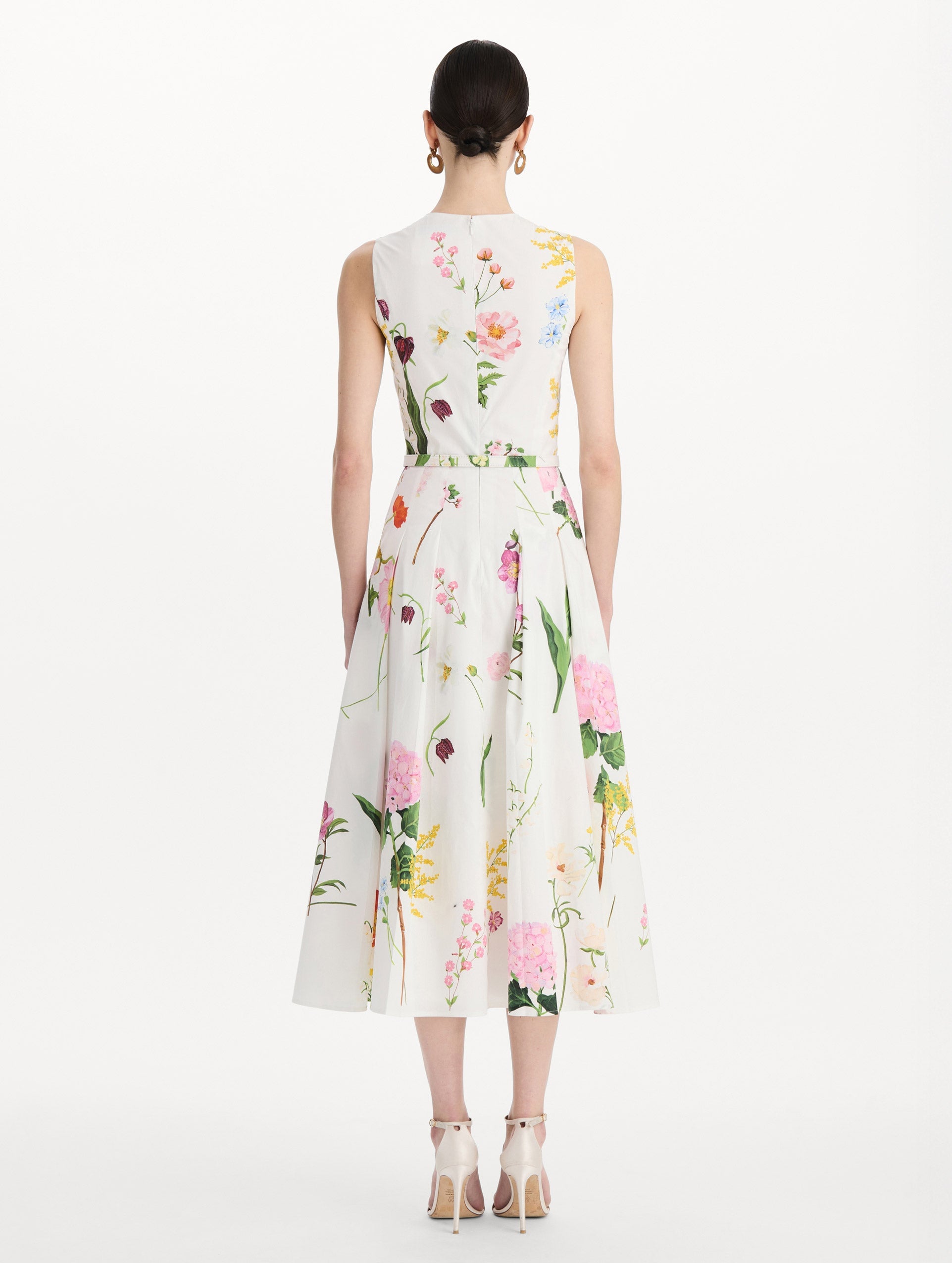 MNODR041026042615799_3 Oscar de la Renta Mixed Botanical Cotton Poplin Sleeveless Dress - Image 3