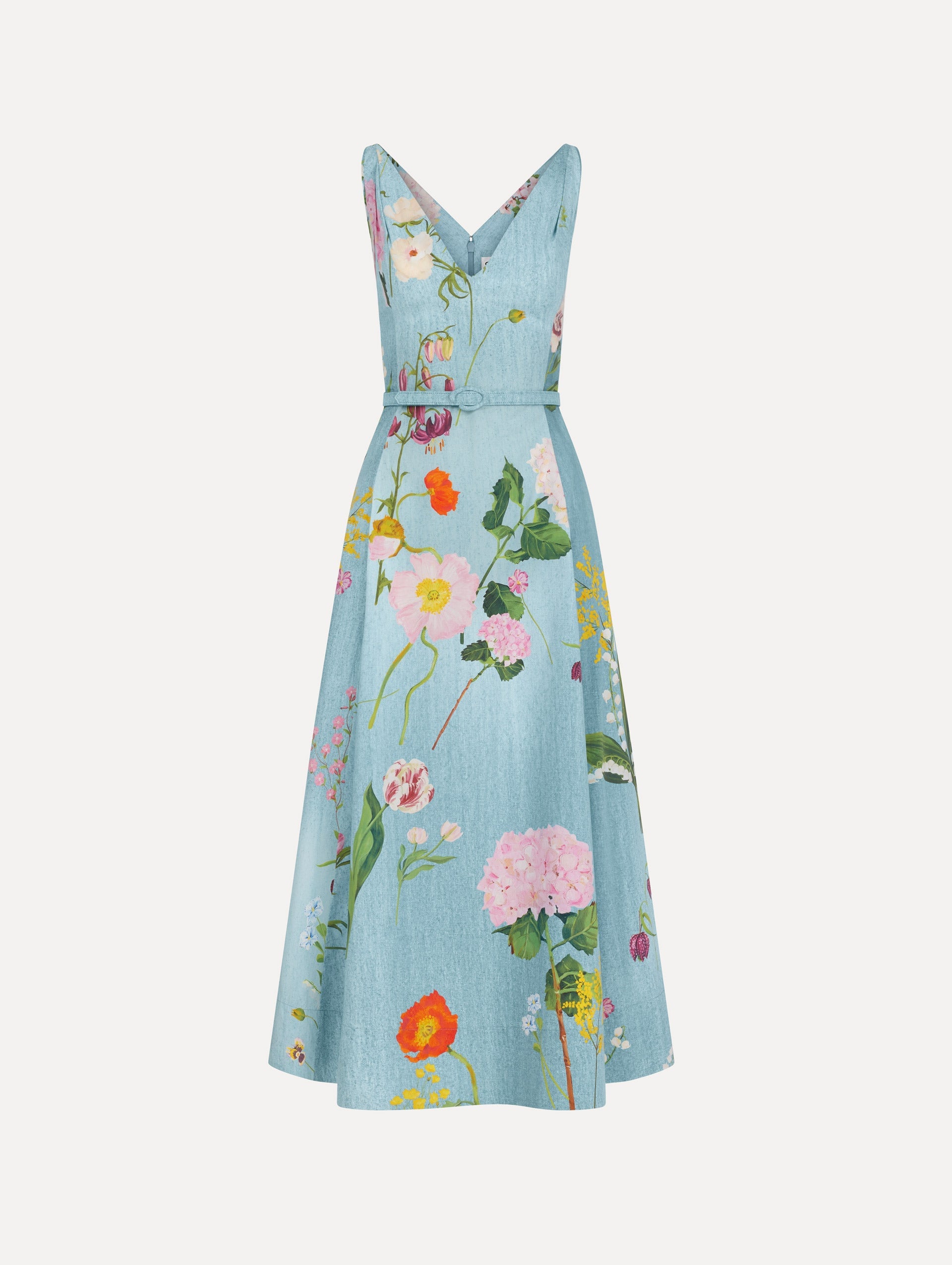 Oscar de la Renta Mixed Botanical Cotton Poplin Dress - Image 1