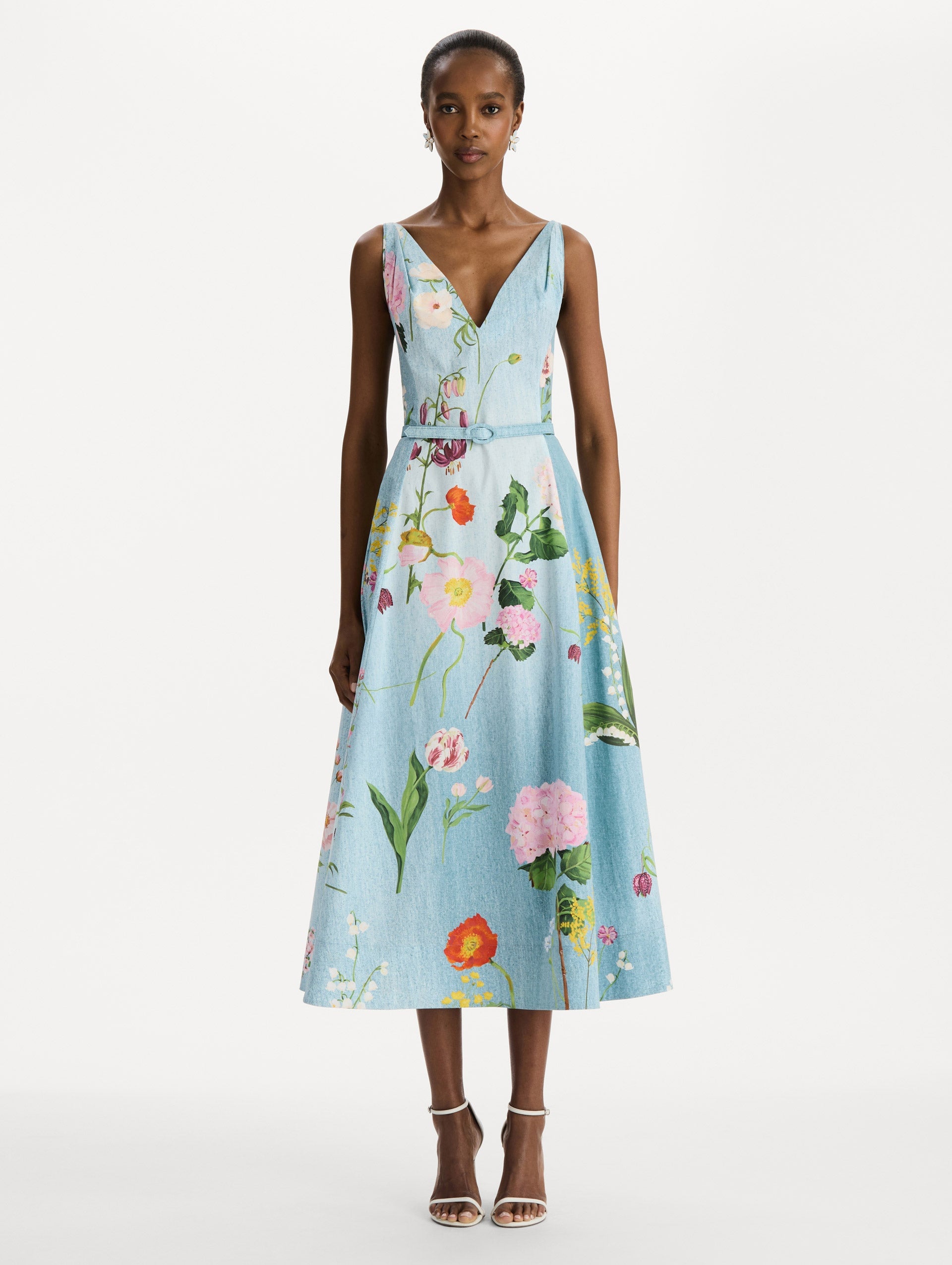 MNODR041026042615800_2 Oscar de la Renta Mixed Botanical Cotton Poplin Dress - Image 2