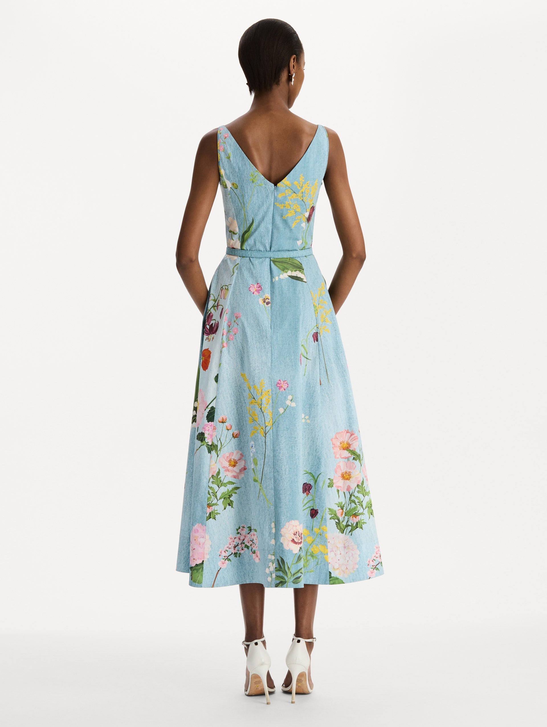 MNODR041026042615800_3 Oscar de la Renta Mixed Botanical Cotton Poplin Dress - Image 3