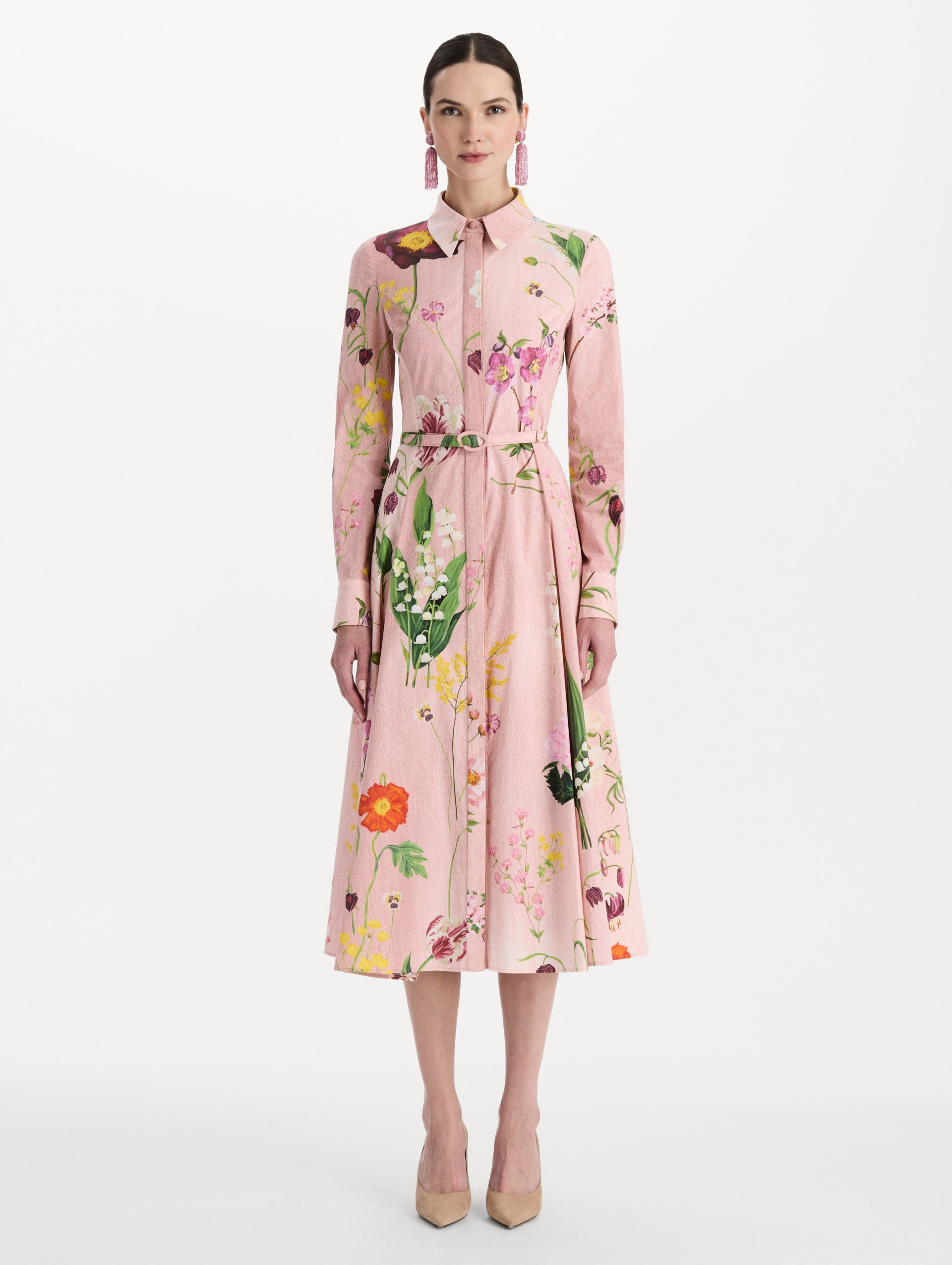MNODR041026042615802_2 Oscar de la Renta Mixed Botanical Cotton Poplin Collared Dress - Image 2