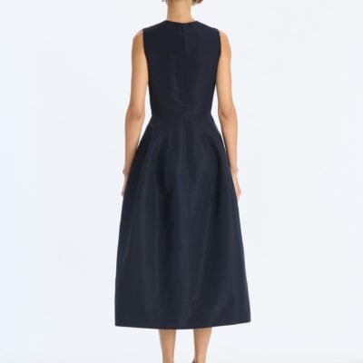 Oscar de la Renta Metallic Threadwork Floral Embroidered Dress - Image 2