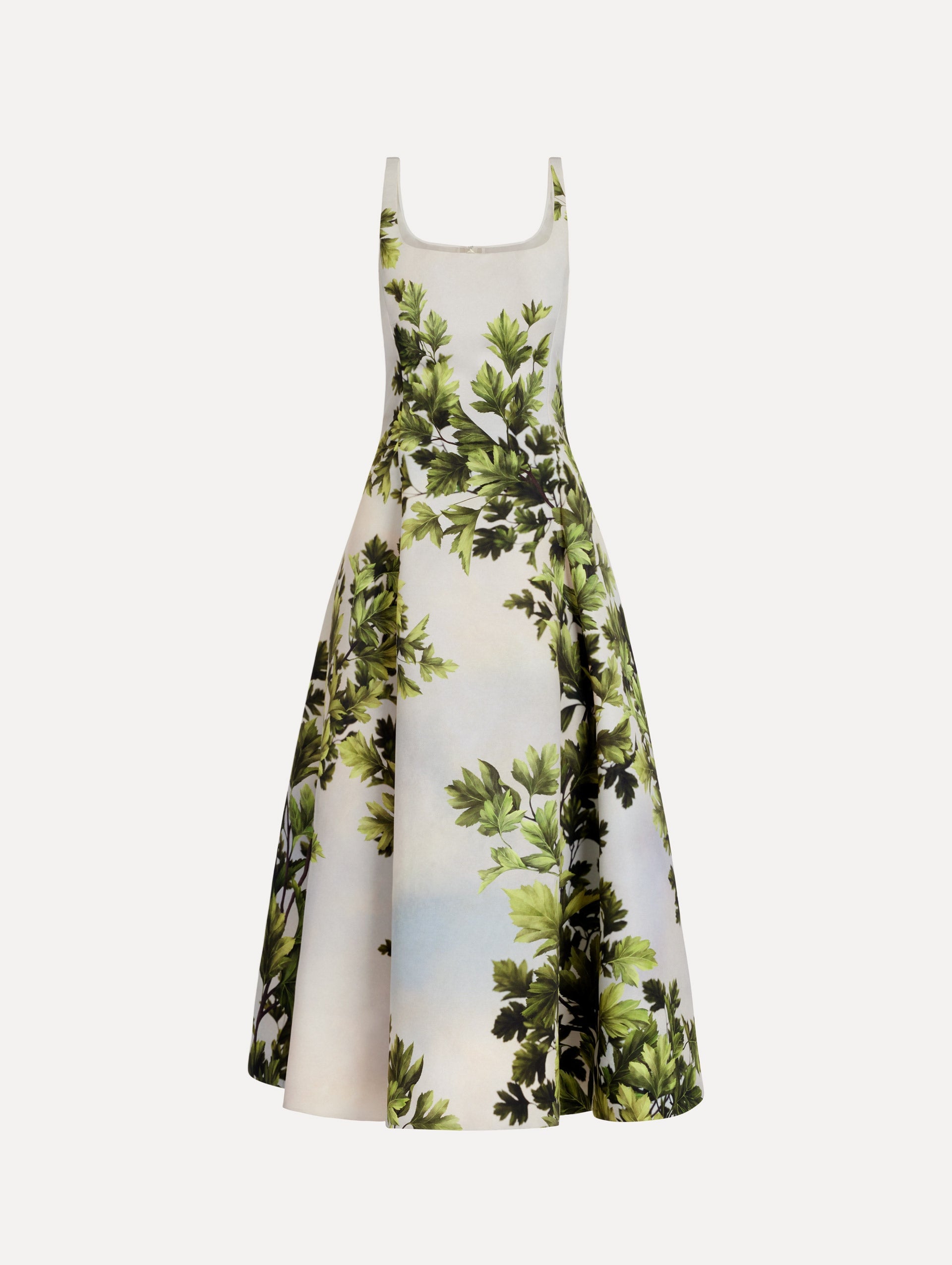 Oscar de la Renta Maple Leaves Faille Dress - Image 1