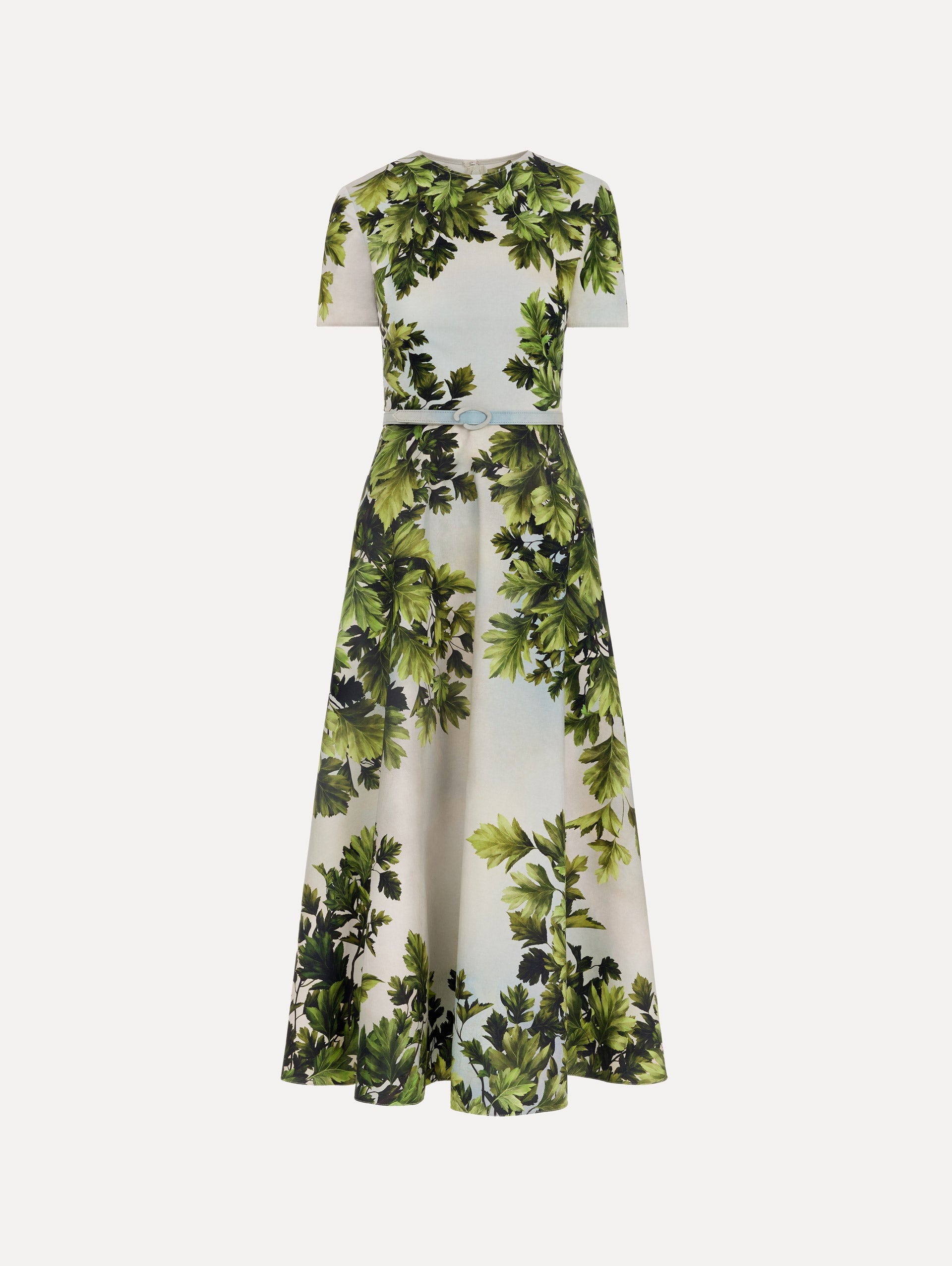 Oscar de la Renta Maple Leaves Cotton Poplin Dress - Image 1