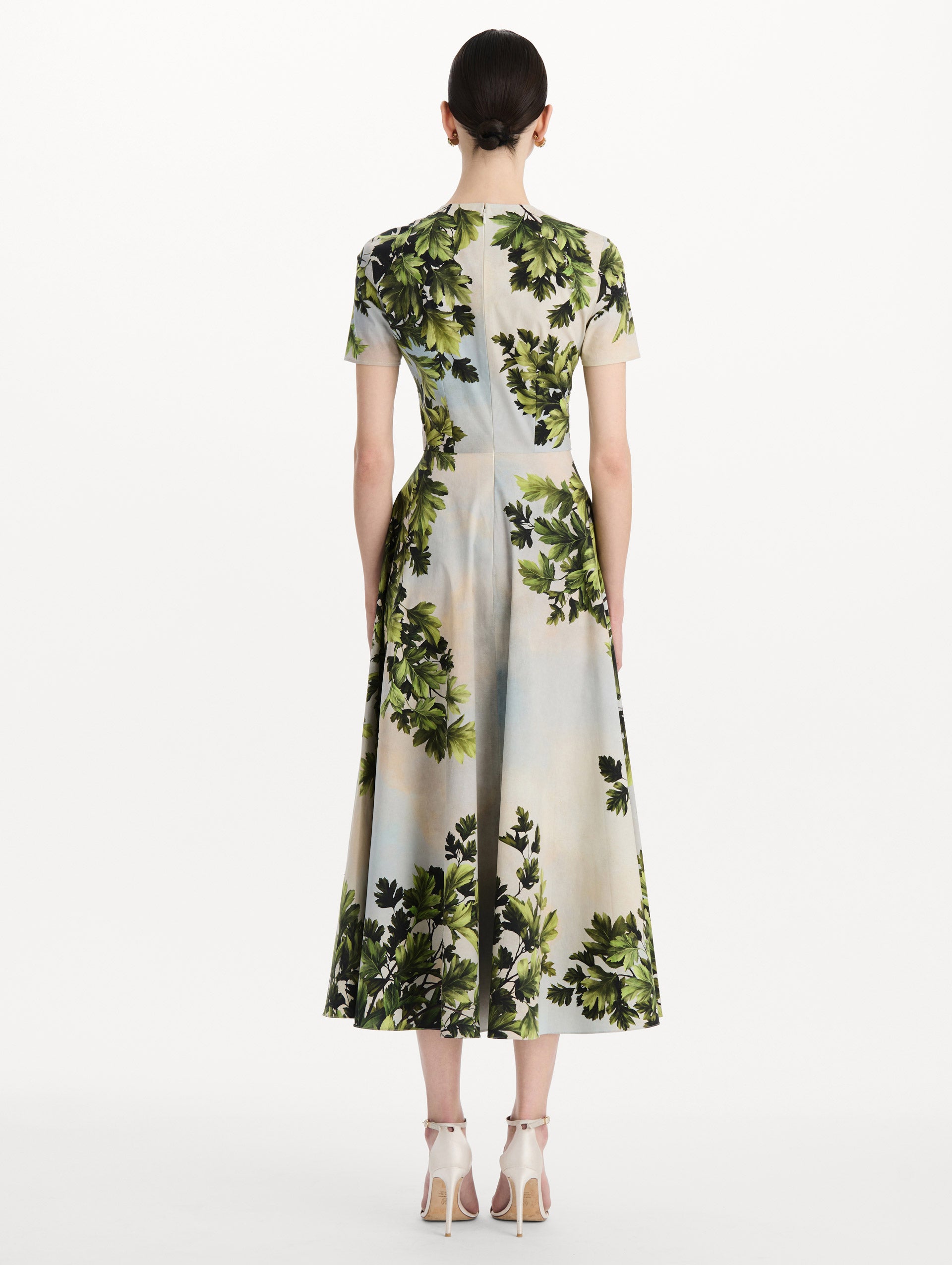 MNODR041026042615808_3 Oscar de la Renta Maple Leaves Cotton Poplin Dress - Image 3