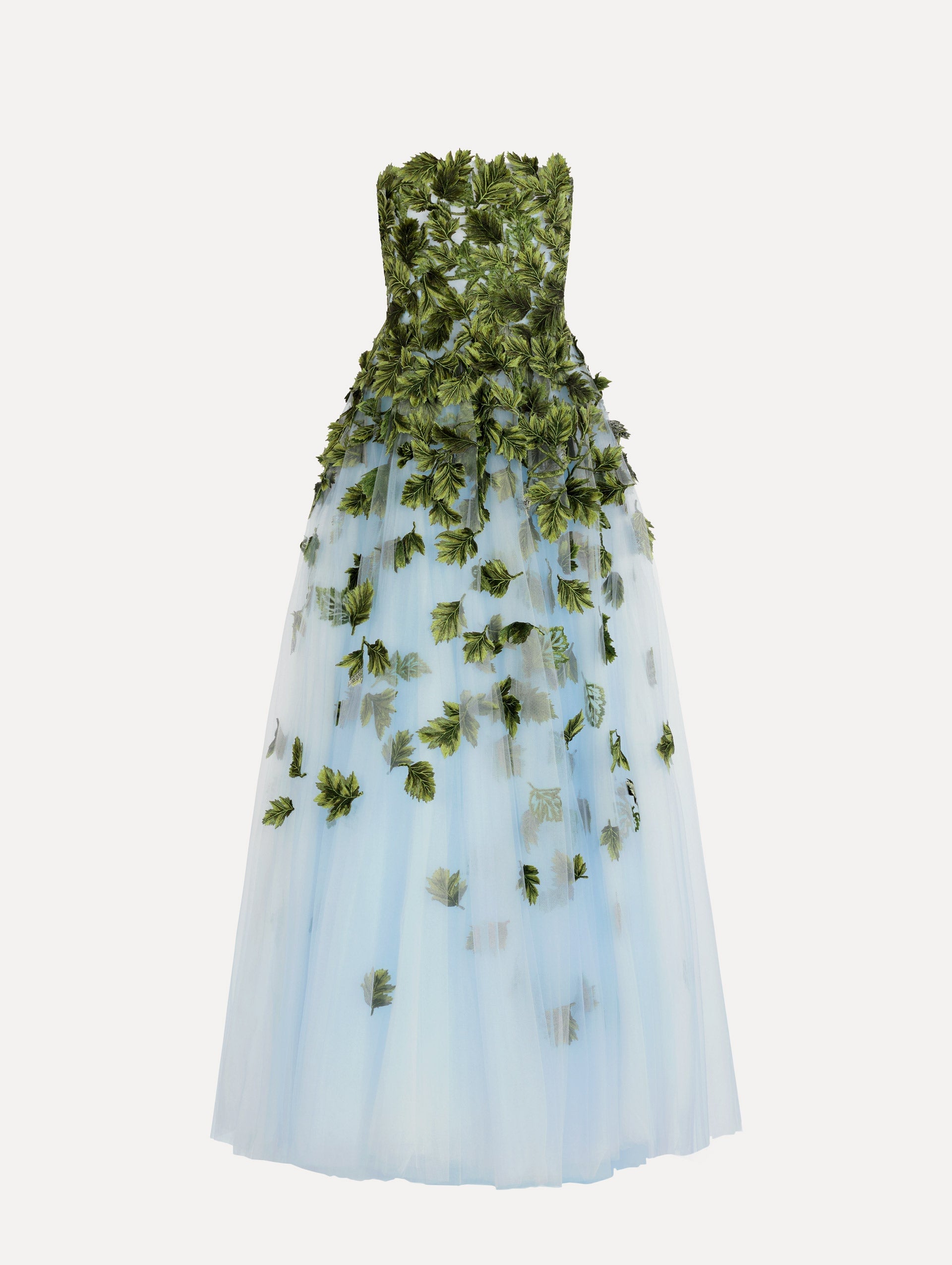 Oscar de la Renta Maple Leaf Appliqué Gown - Image 1