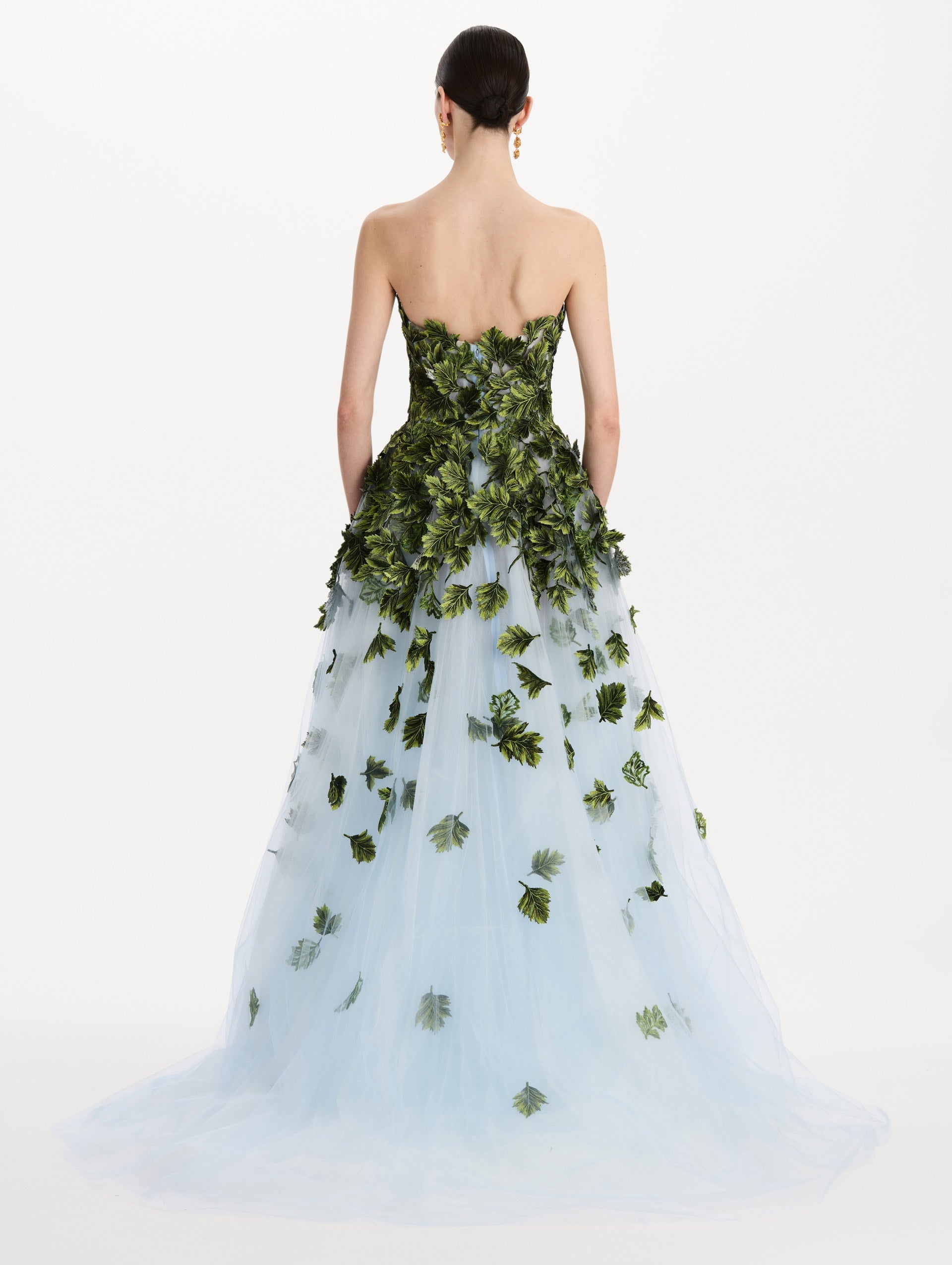 MNODR041026042615809_3 Oscar de la Renta Maple Leaf Appliqué Gown - Image 3