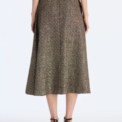 Oscar de la Renta Lurex Sequin Check Tweed Skirt - Image 2