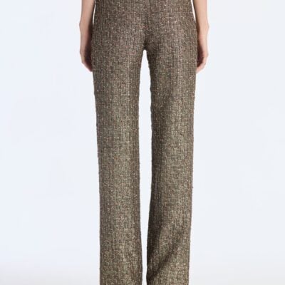 Oscar de la Renta Lurex Sequin Check Tweed Pant - Image 2